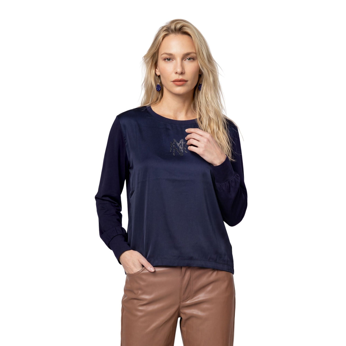 Blusenshirt mit Strasssteinen - Mode von Monari