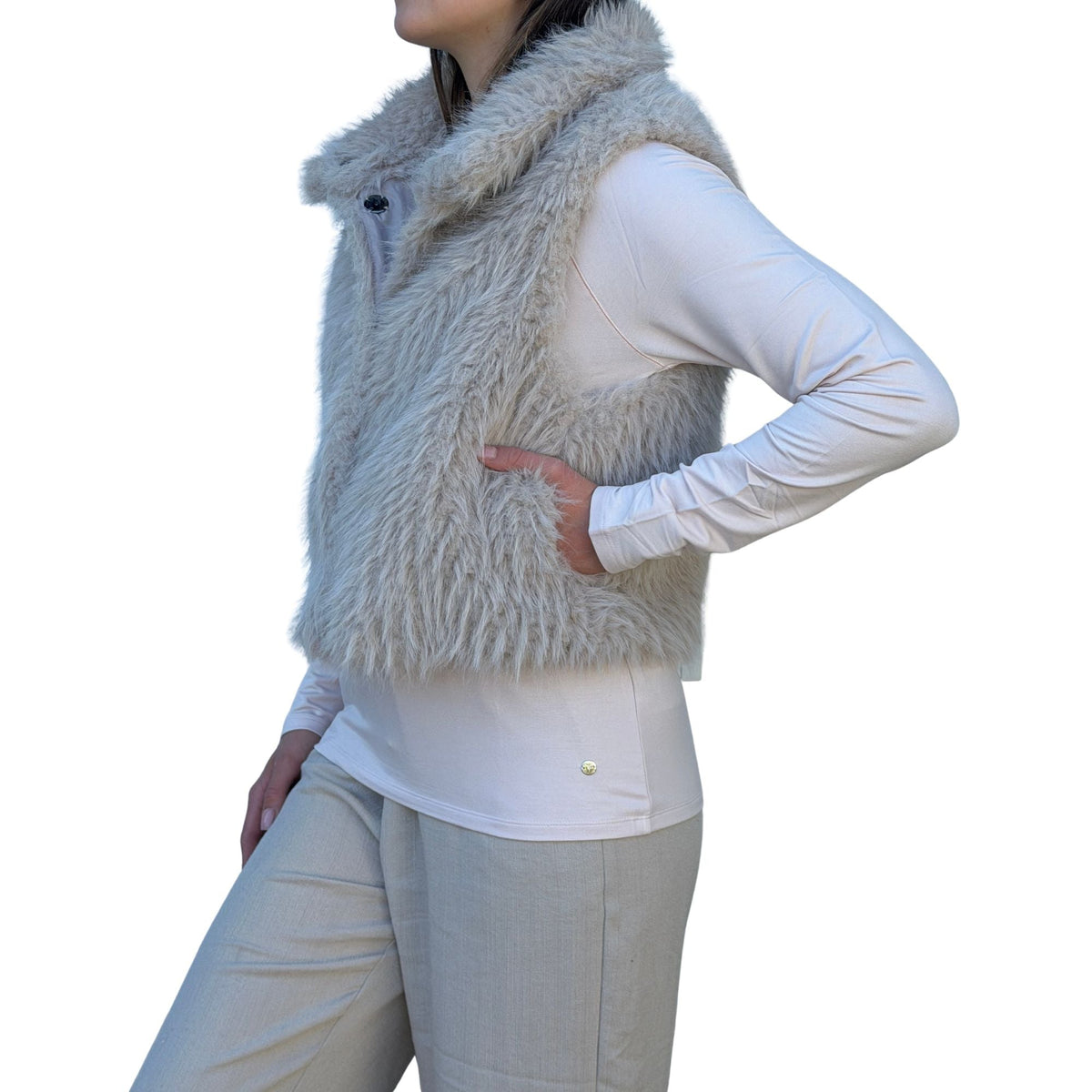 Fellweste mit Kragen - Mode von Amber & June