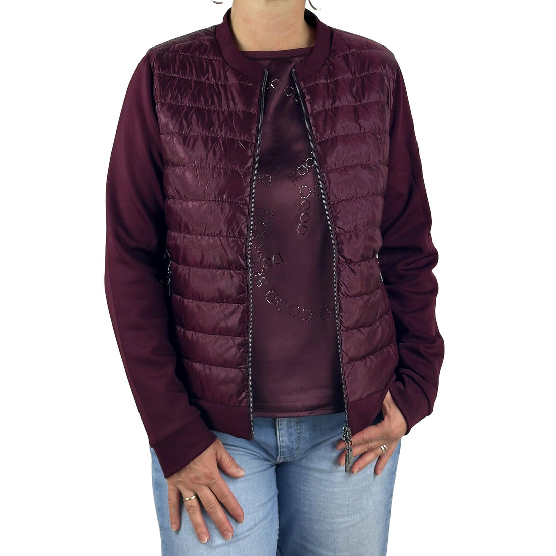 Jacke mit Materialmix. Mode von Monari. Seidel Moden Onlineshop