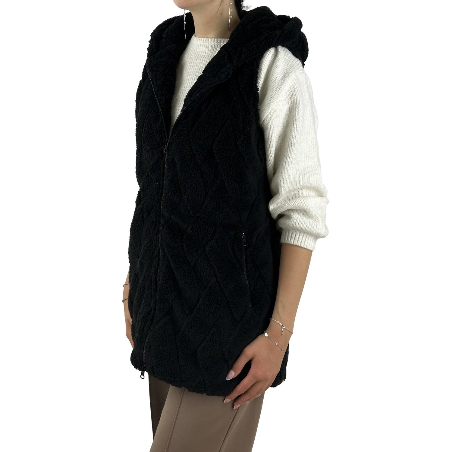 Long Weste in Flauschqualität. Mode von M.X.O. Seidel Moden Onlineshop