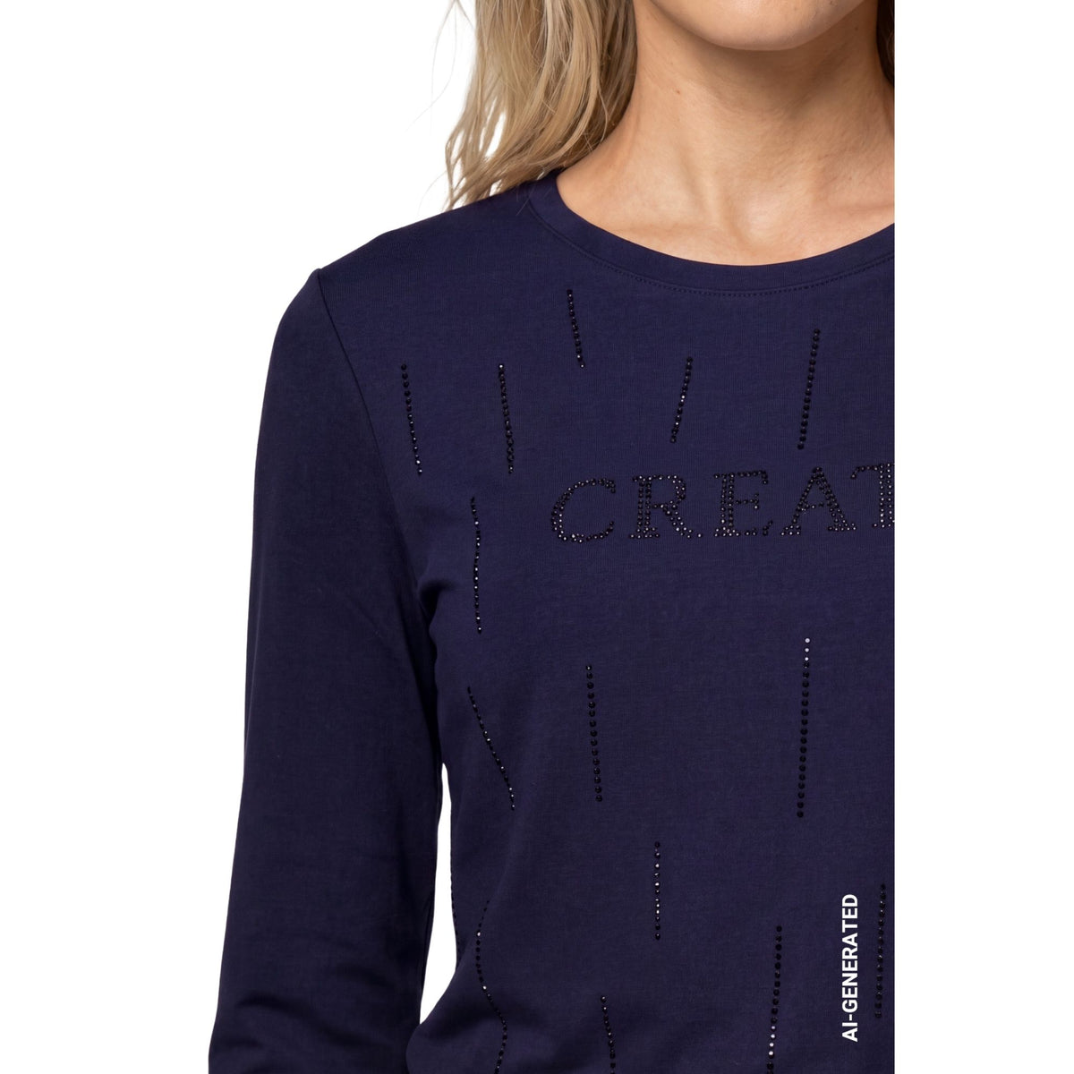 Langarmshirt mit Schmuckdetails - Mode von Monari