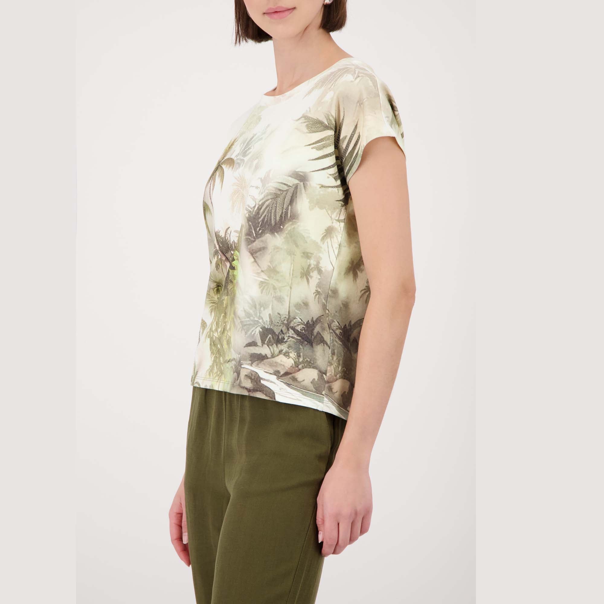 T-Shirt mit tropischen Print - Mode von Monari