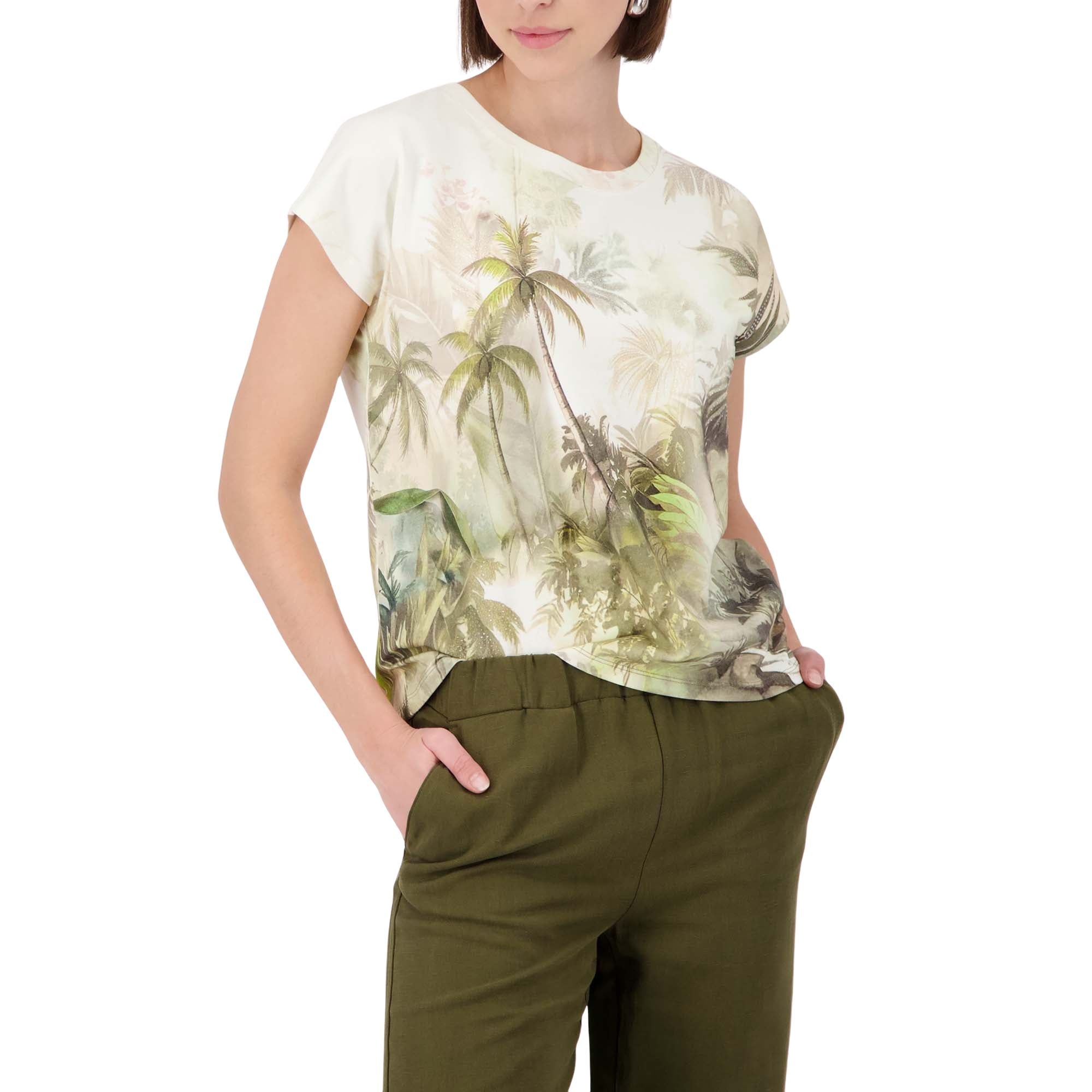 T-Shirt mit tropischen Print - Mode von Monari