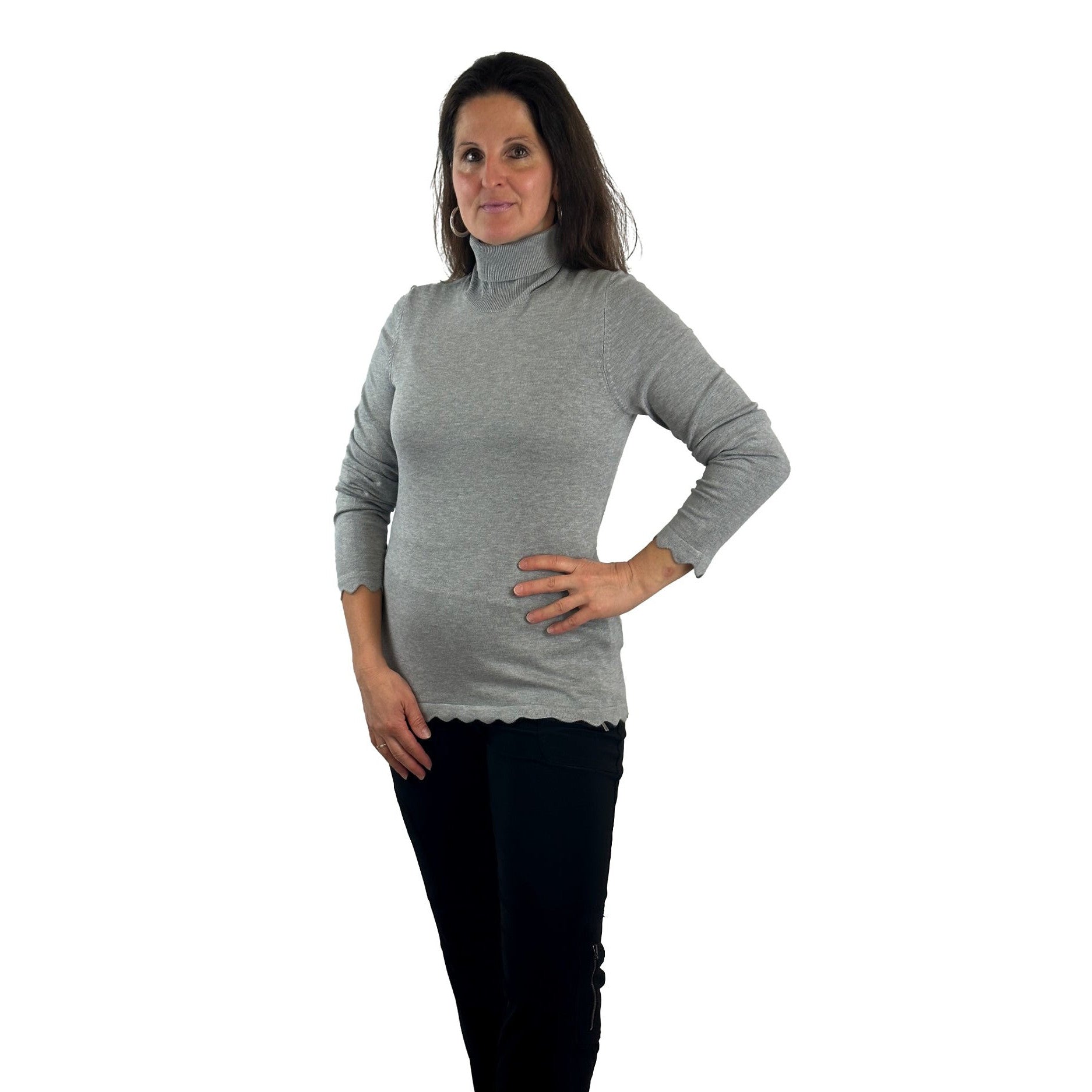 Rollkragenpullover in Feinstrick-Qualität mit gewelltem Saum. Mode von Betty Barclay. Seidel Moden Onlineshop