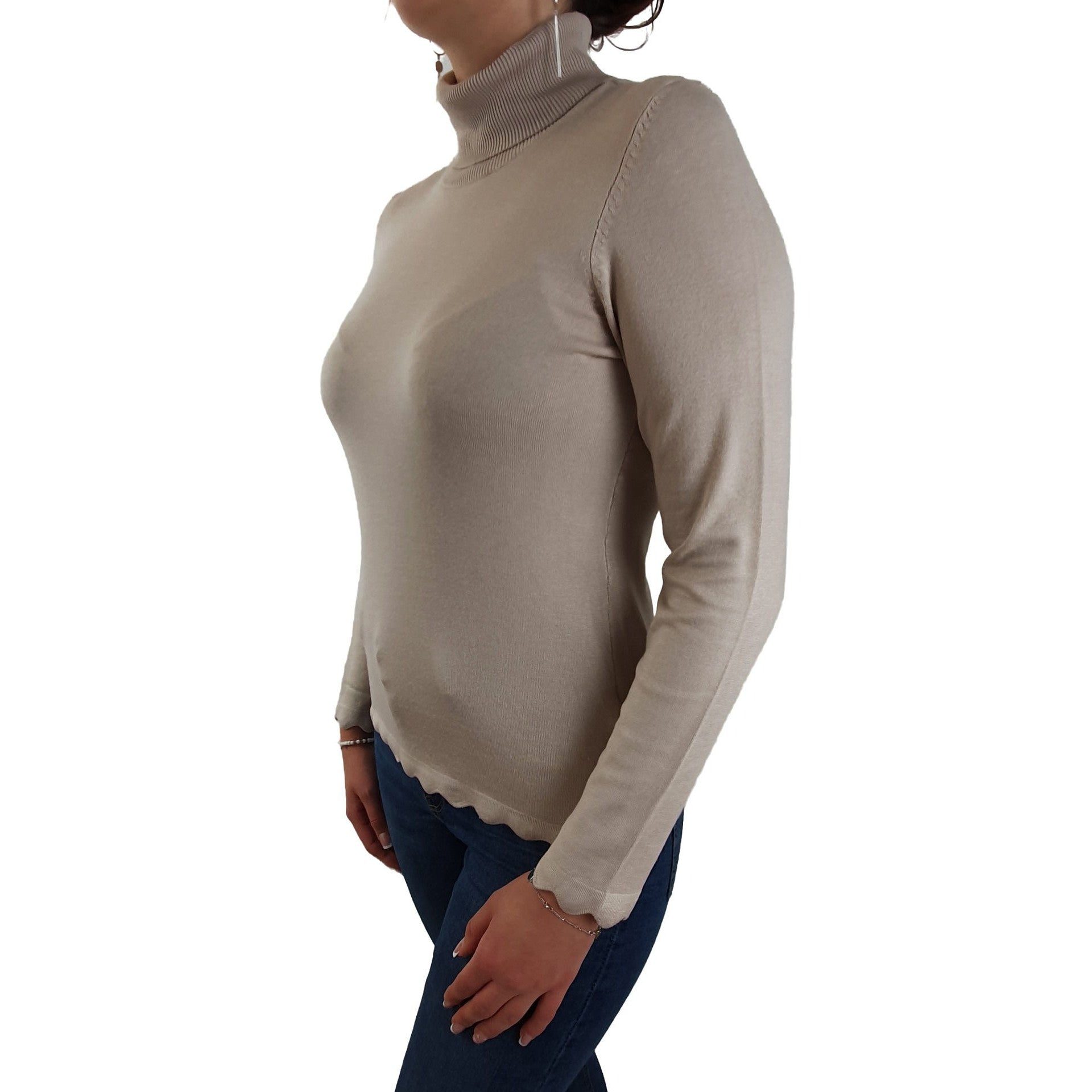 Rollkragenpullover in Feinstrick-Qualität mit gewelltem Saum. Mode von Betty Barclay. Seidel Moden Onlineshop