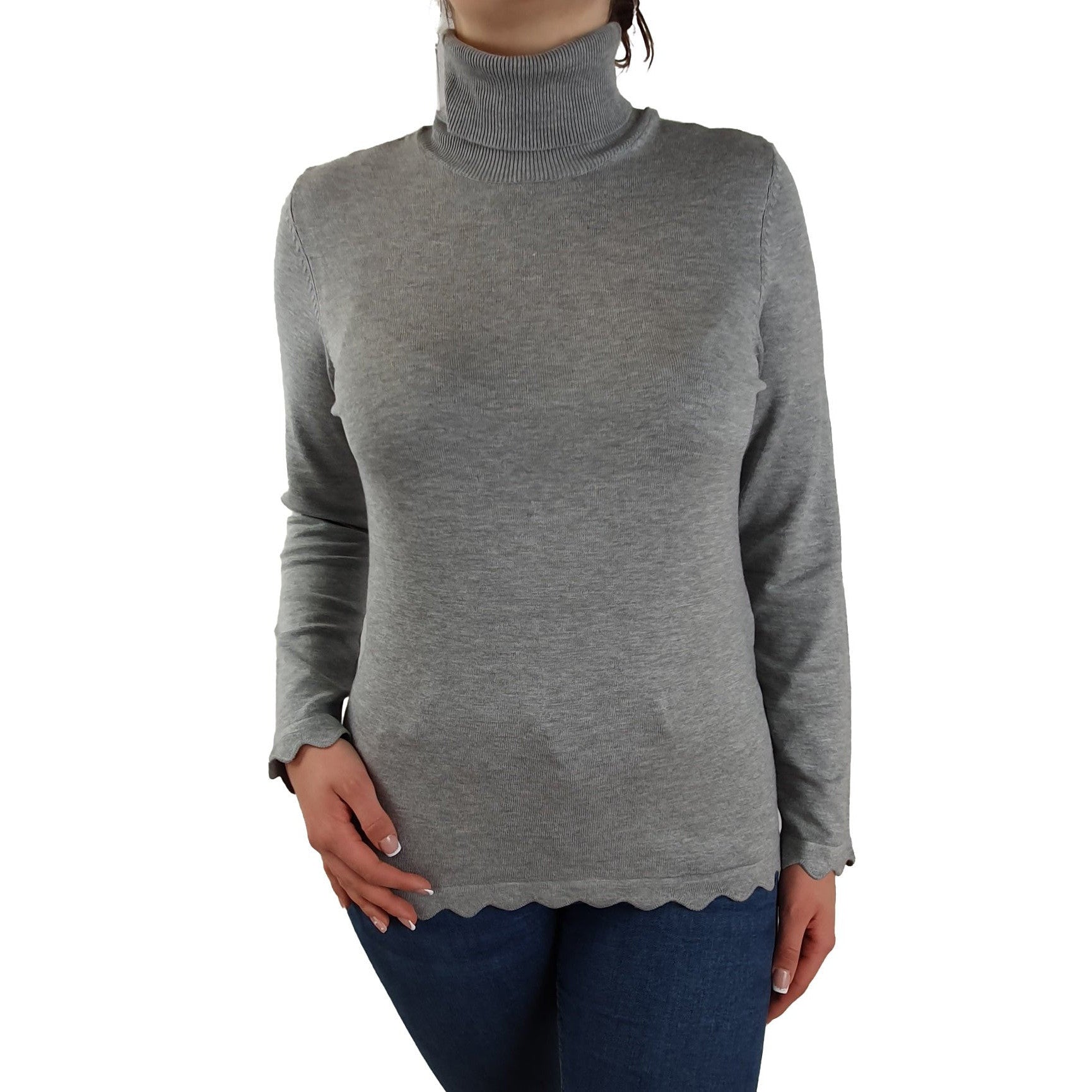 Rollkragenpullover in Feinstrick-Qualität mit gewelltem Saum. Mode von Betty Barclay. Seidel Moden Onlineshop