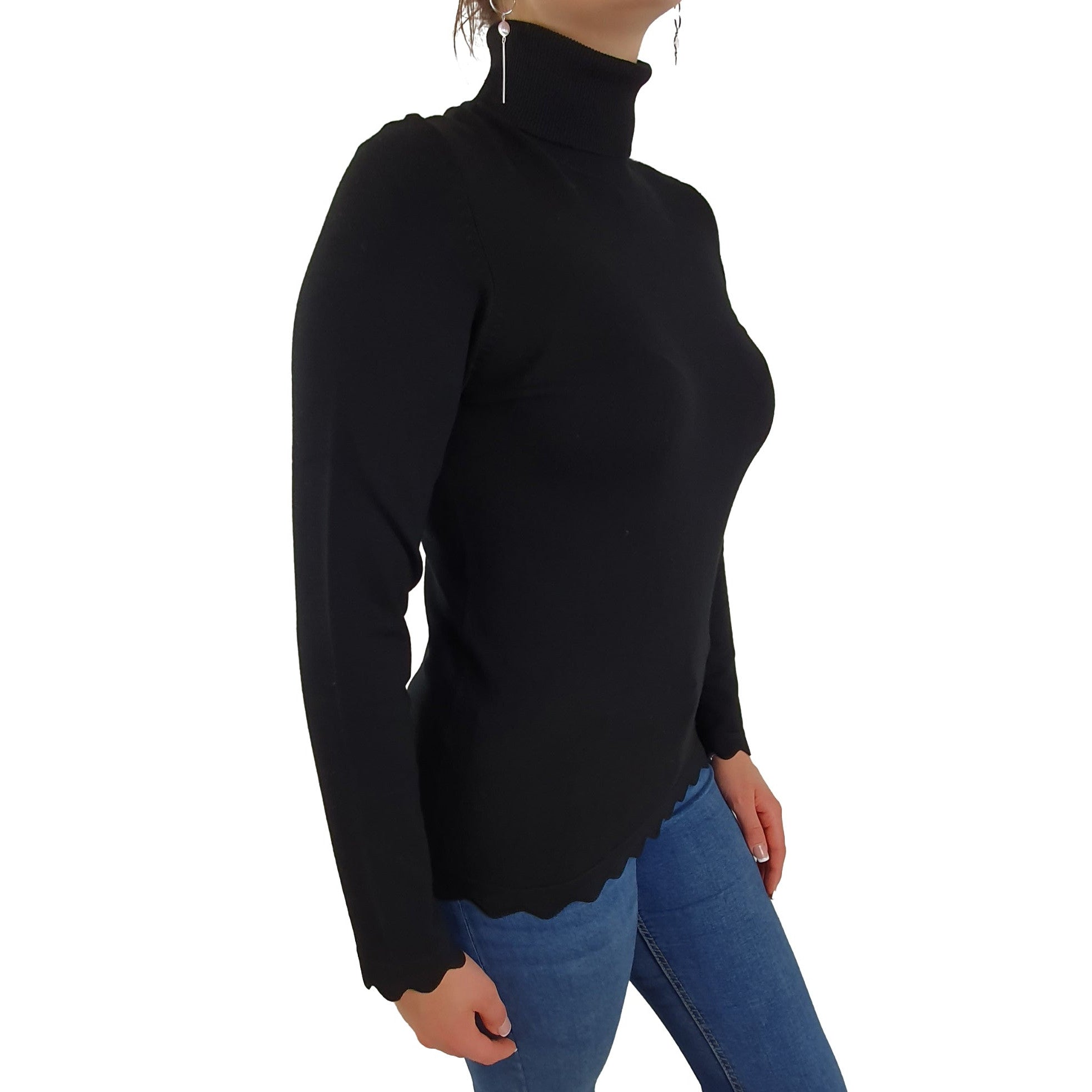 Rollkragenpullover in Feinstrick-Qualität mit gewelltem Saum. Mode von Betty Barclay. Seidel Moden Onlineshop