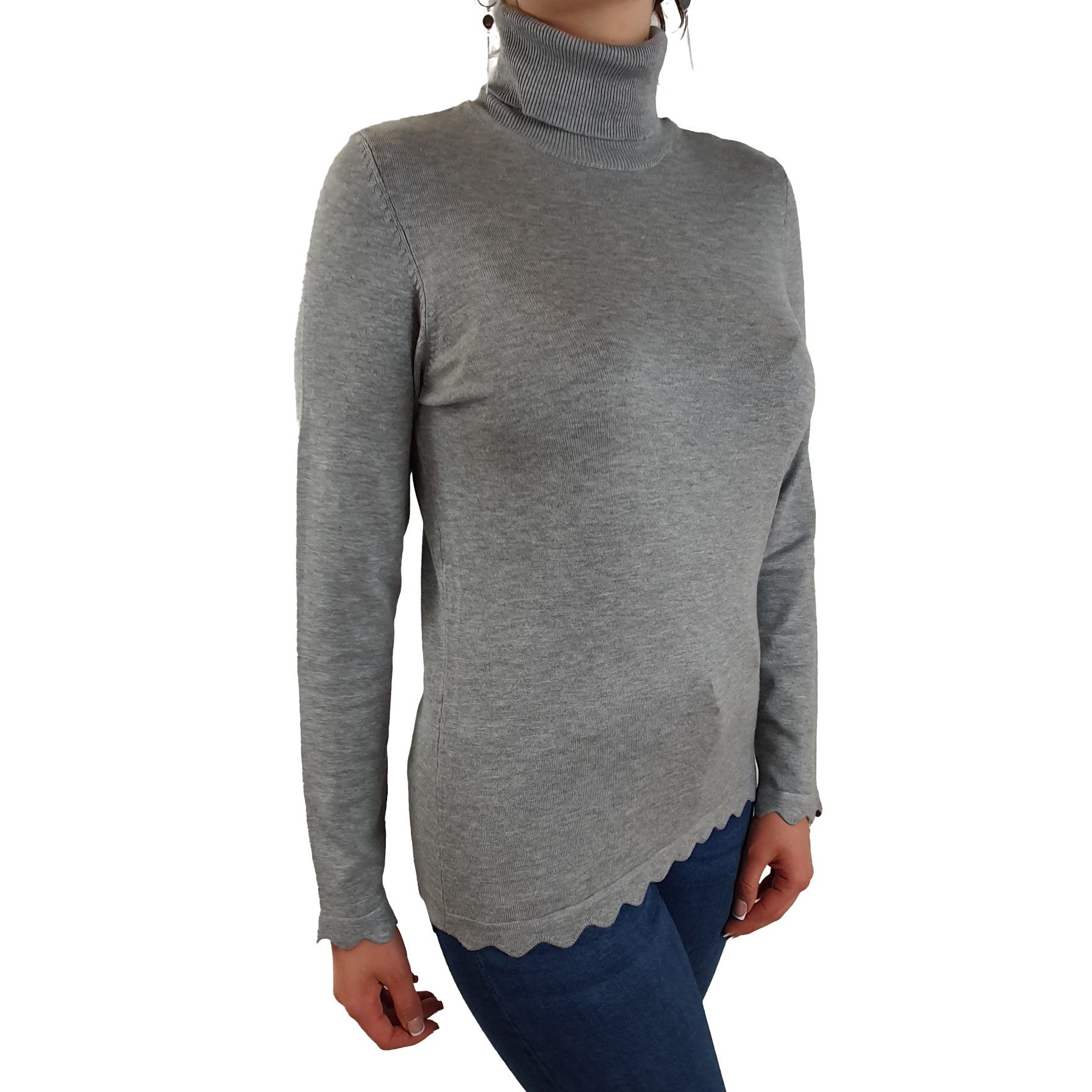 Rollkragenpullover in Feinstrick-Qualität mit gewelltem Saum. Mode von Betty Barclay. Seidel Moden Onlineshop