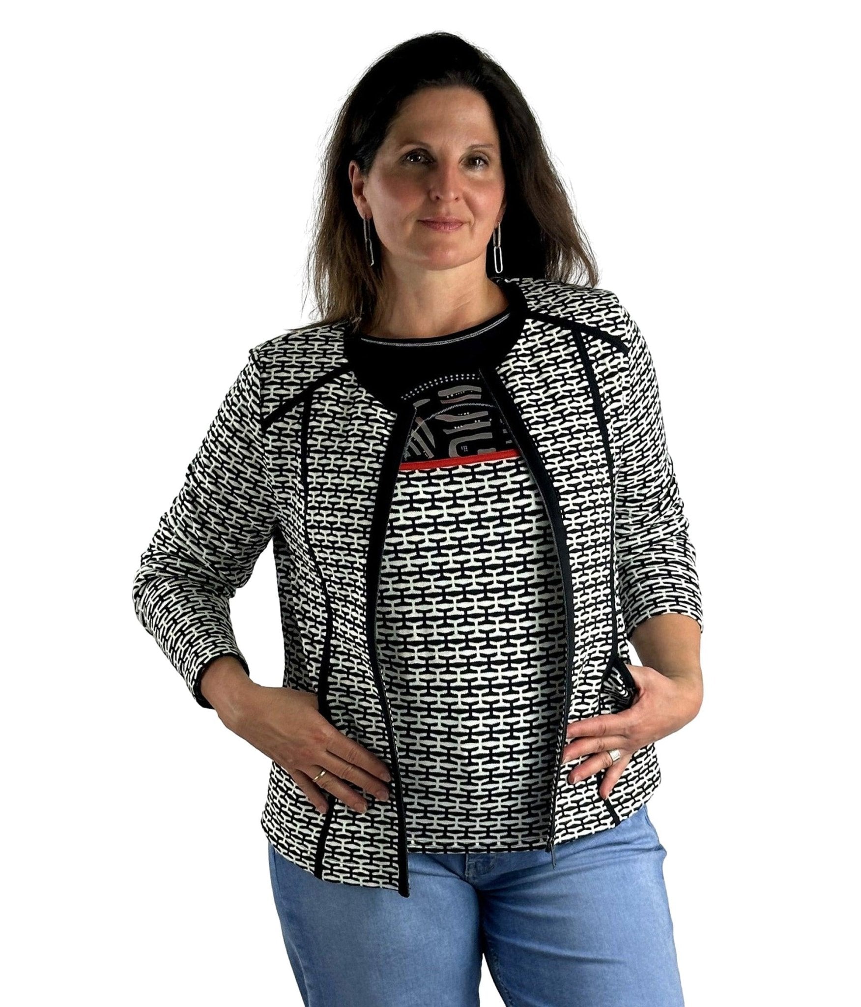 Blazer mit grafischem Muster. Mode von Frank Walder. Seidel Moden Onlineshop