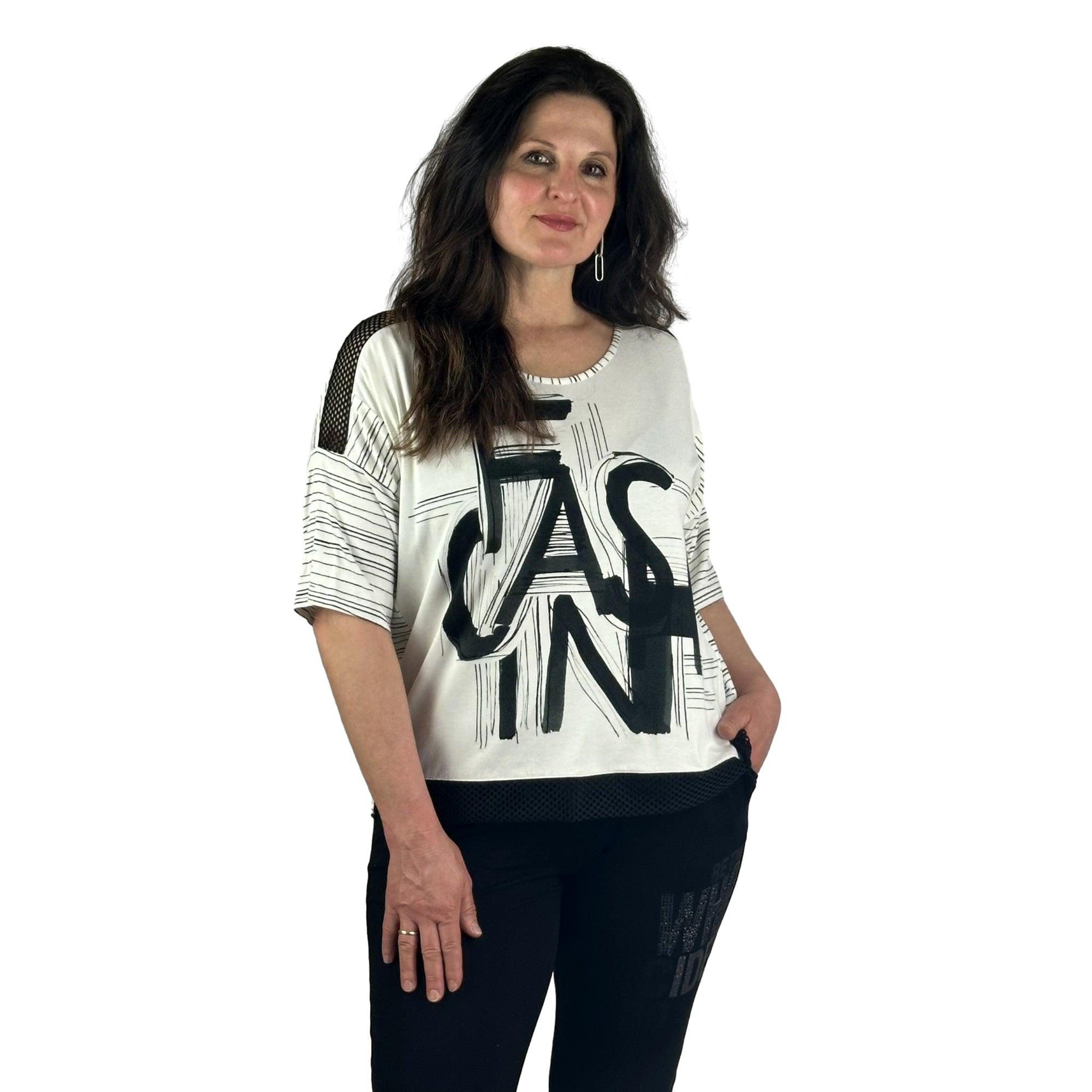 Shirt mit Schrift. Mode von Blickfang. Seidel Moden Onlineshop