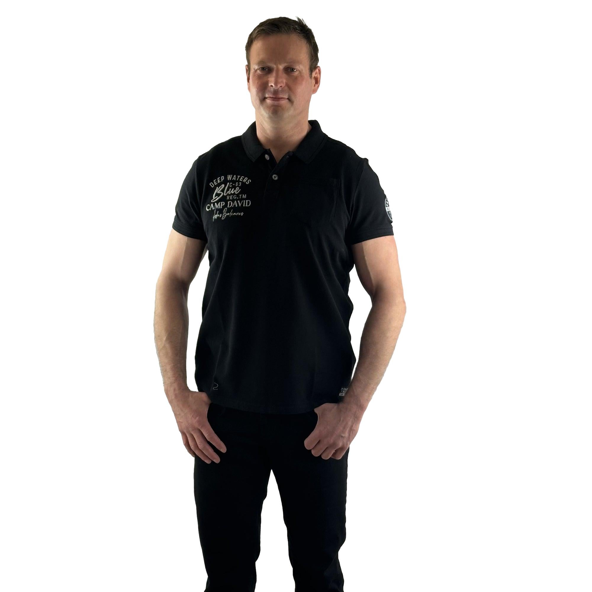 Camp David Polo mit Schrift – Seidel Moden