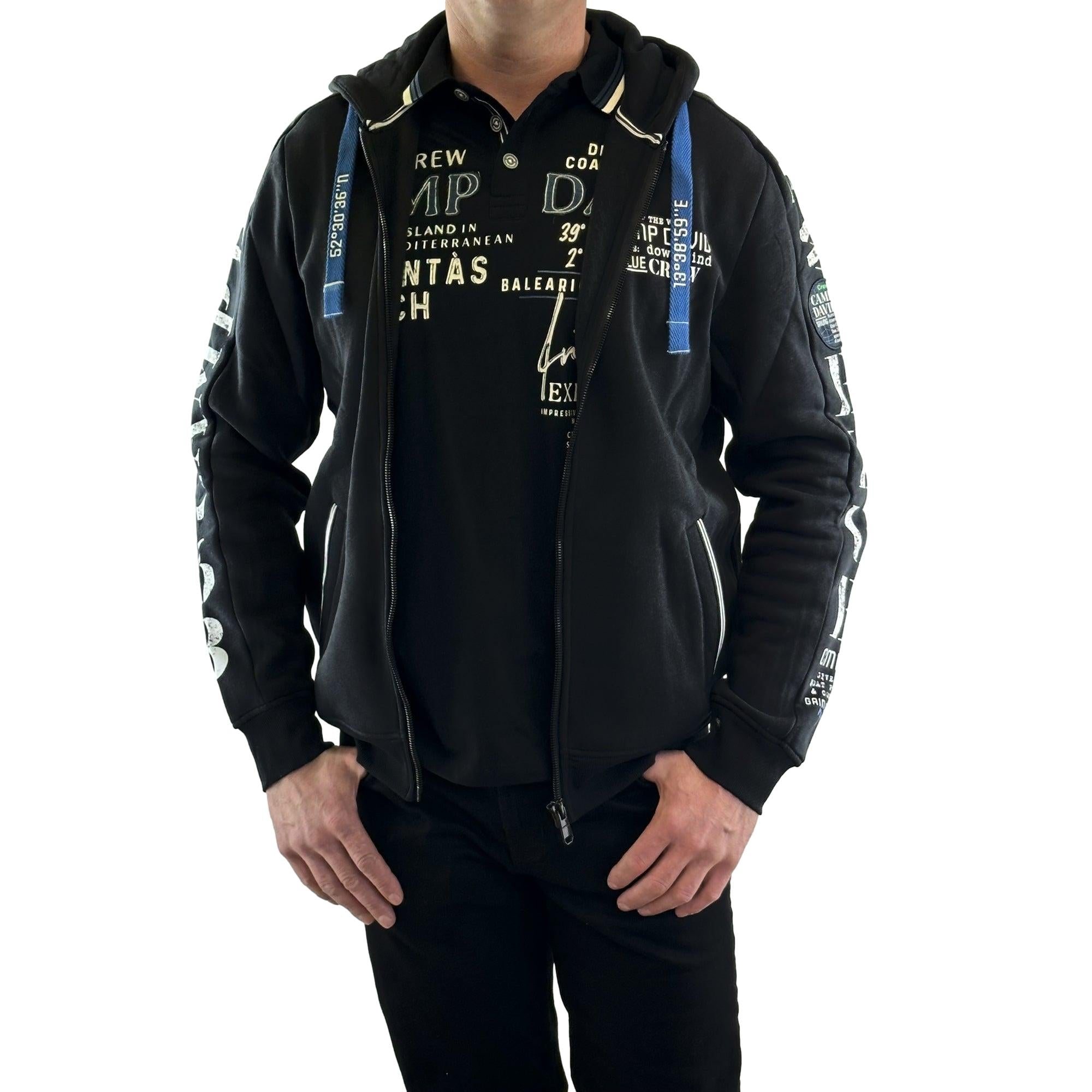 Sweatjacke mit Kapuze. Mode von Camp David. Seidel Moden Onlineshop