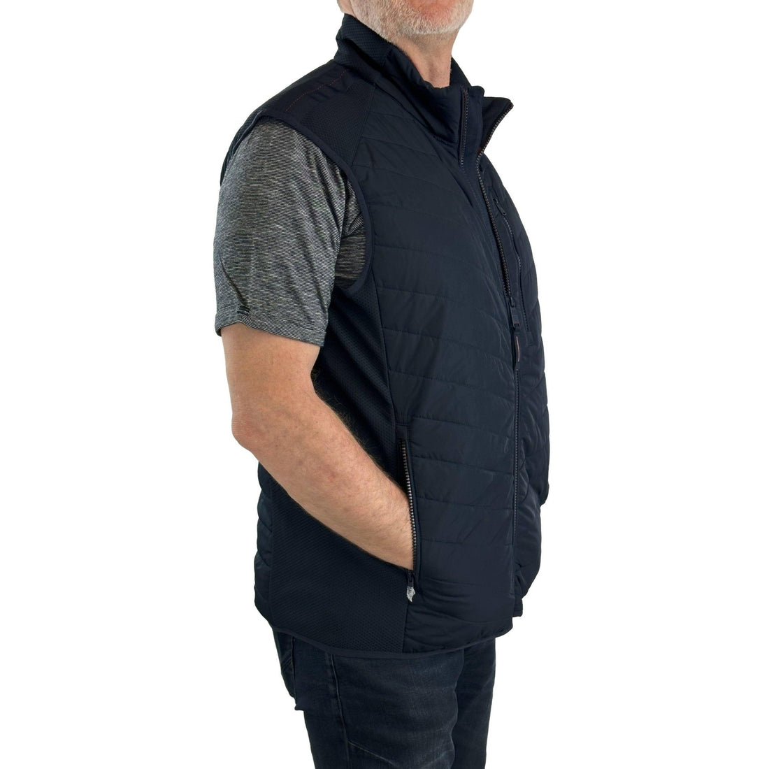 Steppweste aus Materialmix. Mode von Casa Moda. Seidel Moden Onlineshop