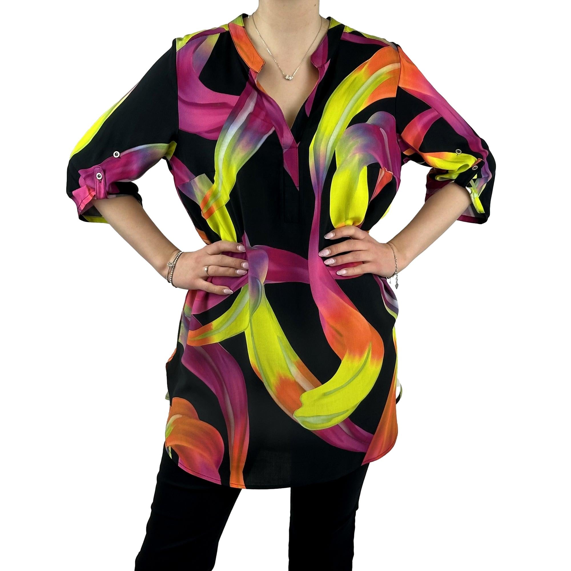 Bluse mit V-Ausschnitt. Mode von Doris Streich. Seidel Moden Onlineshop