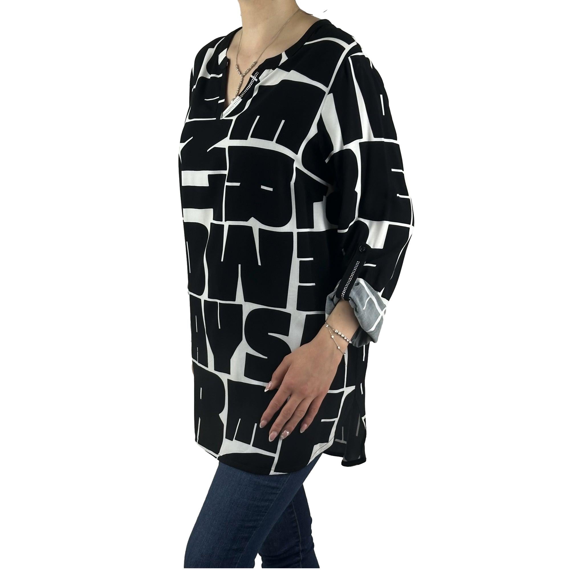 Bluse mit V-Ausschnitt. Mode von Doris Streich. Seidel Moden Onlineshop