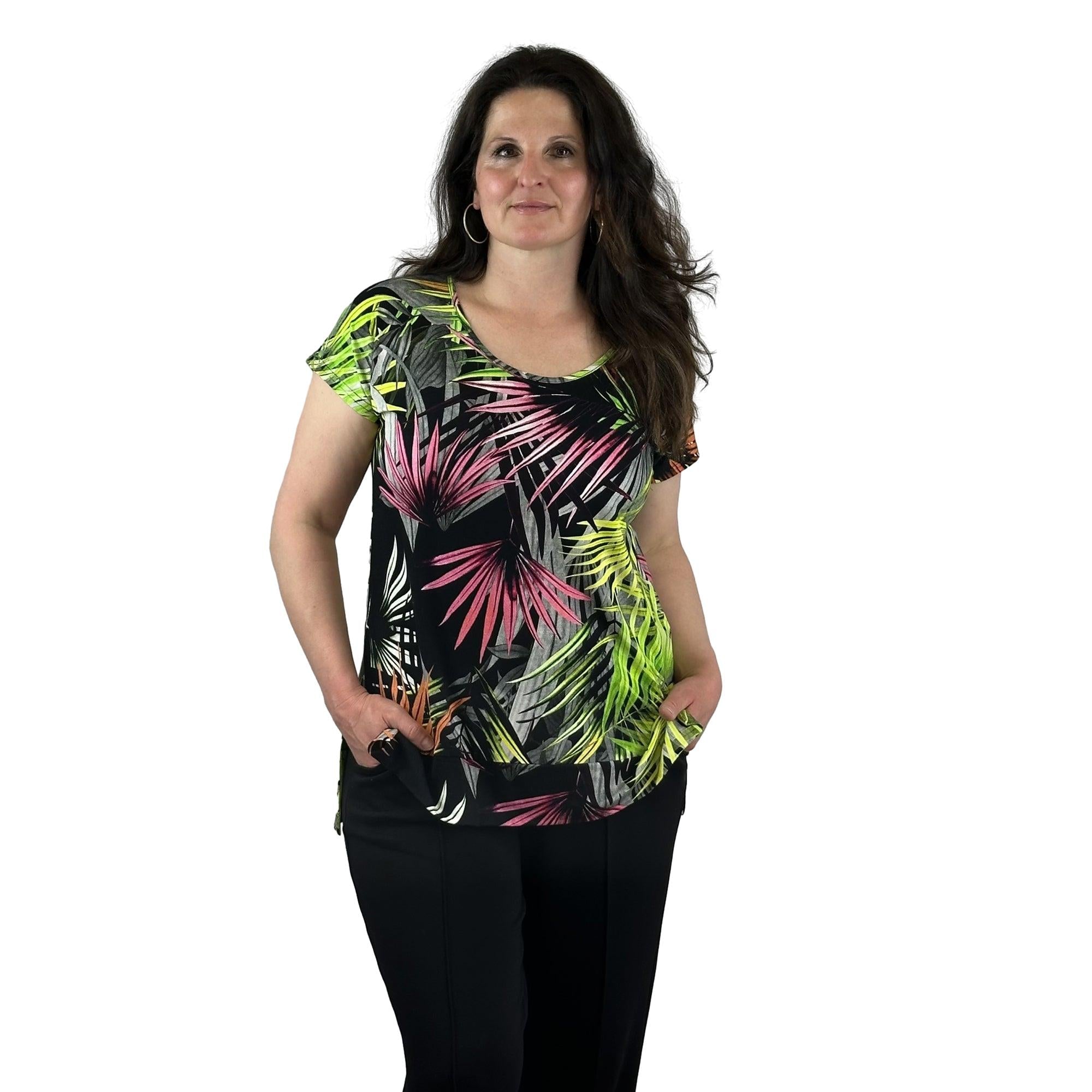 Shirt mit Blätterprint. Mode von Doris Streich. Seidel Moden Onlineshop