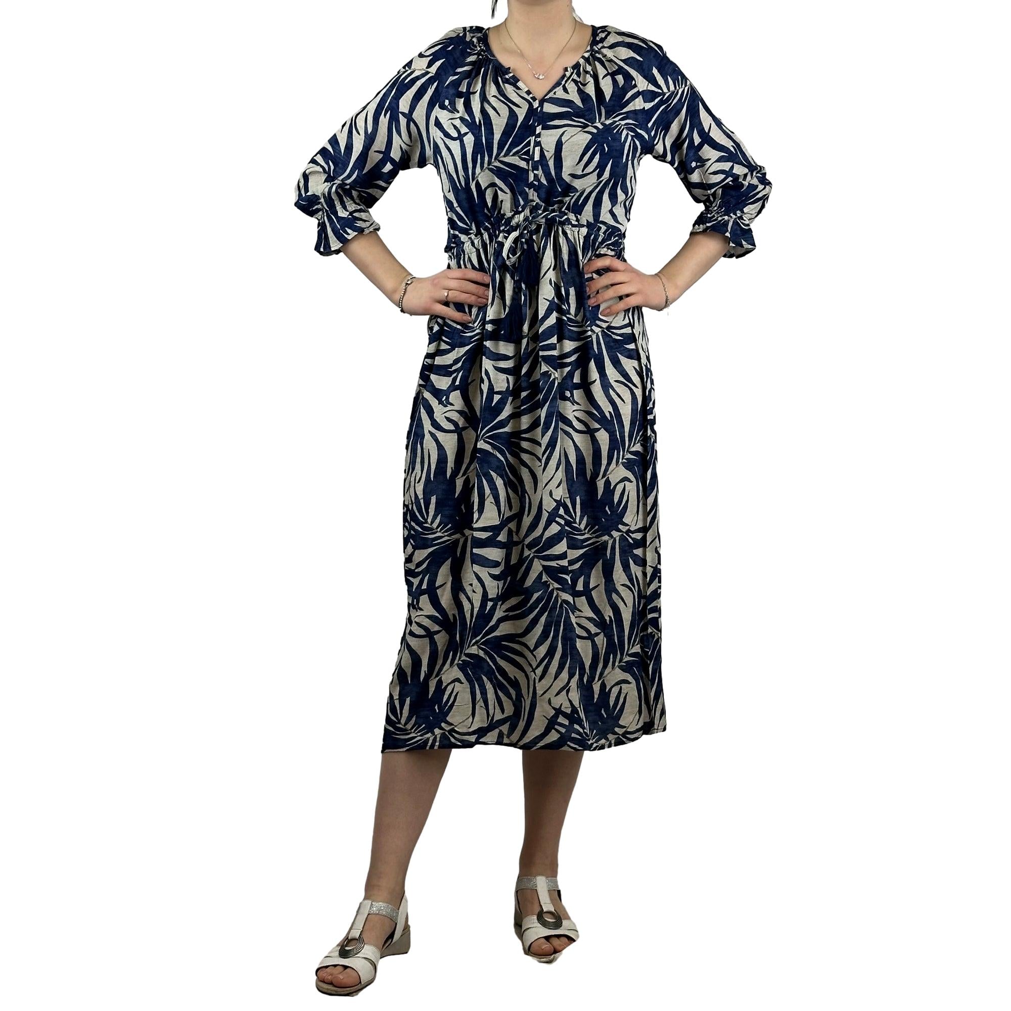 Kleid mit V-Ausshnitt. Mode von Hajo. Seidel Moden Onlineshop