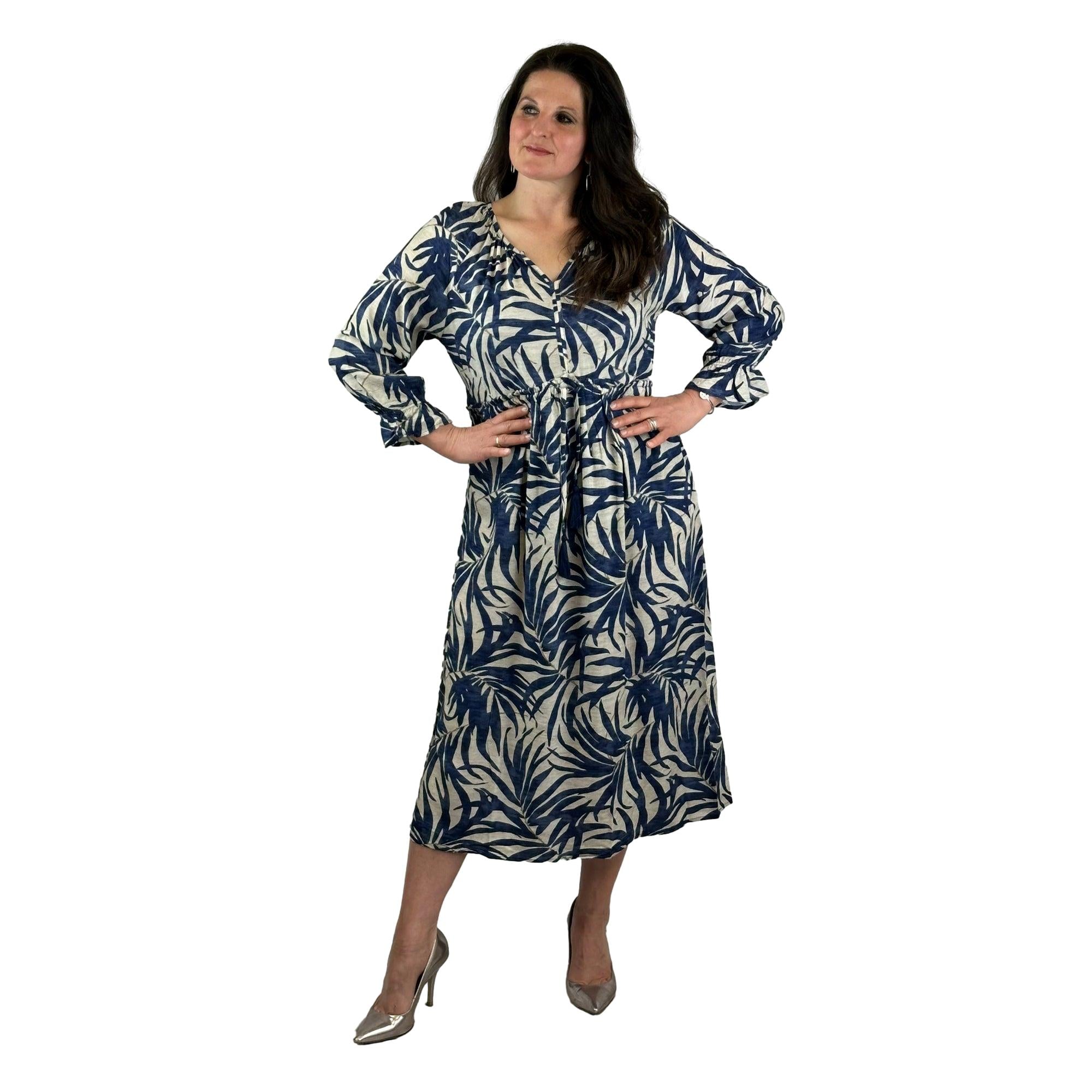 Kleid mit V-Ausshnitt. Mode von Hajo. Seidel Moden Onlineshop