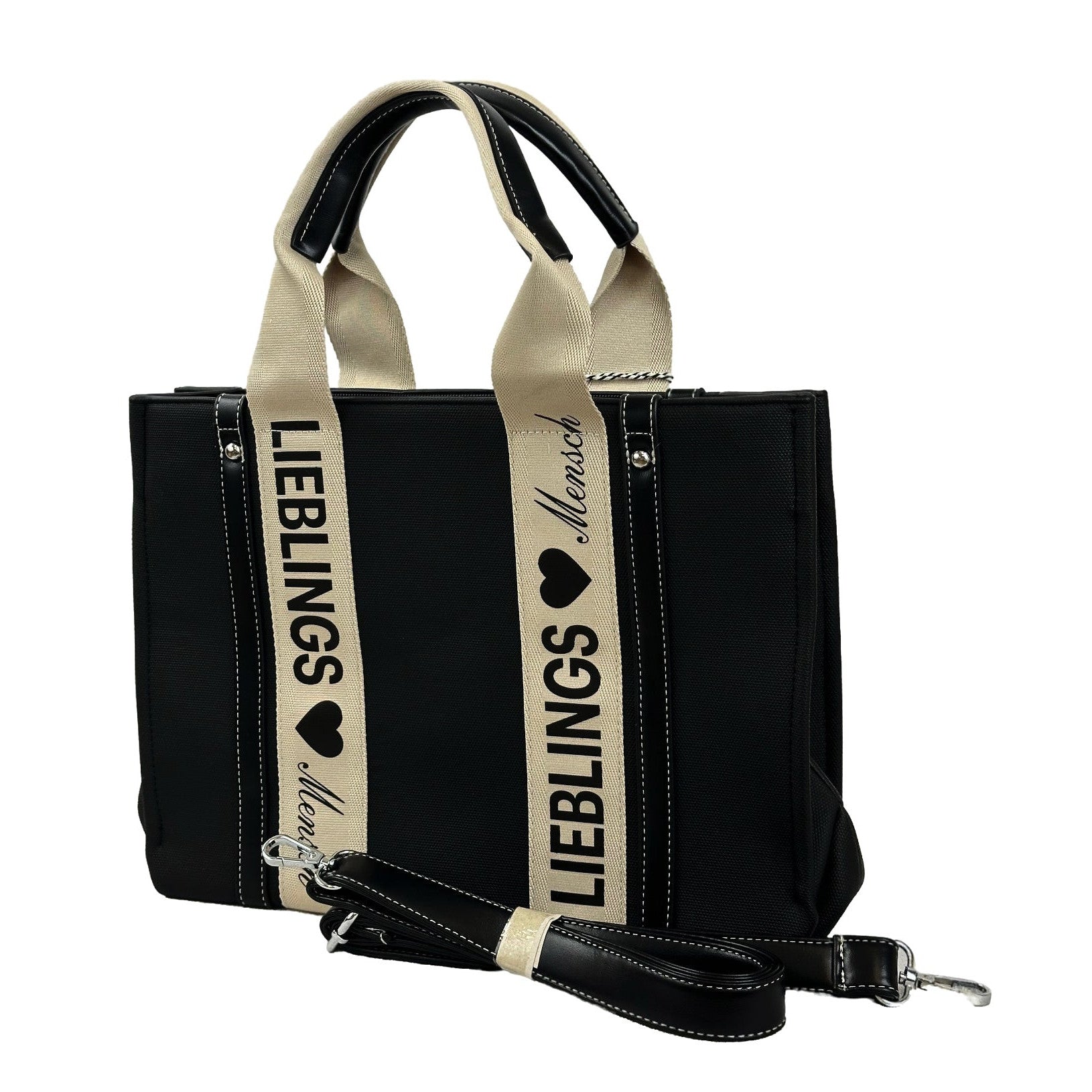 Handtasche mit Schriftzug. Mode von Cassandra. Seidel Moden Onlineshop