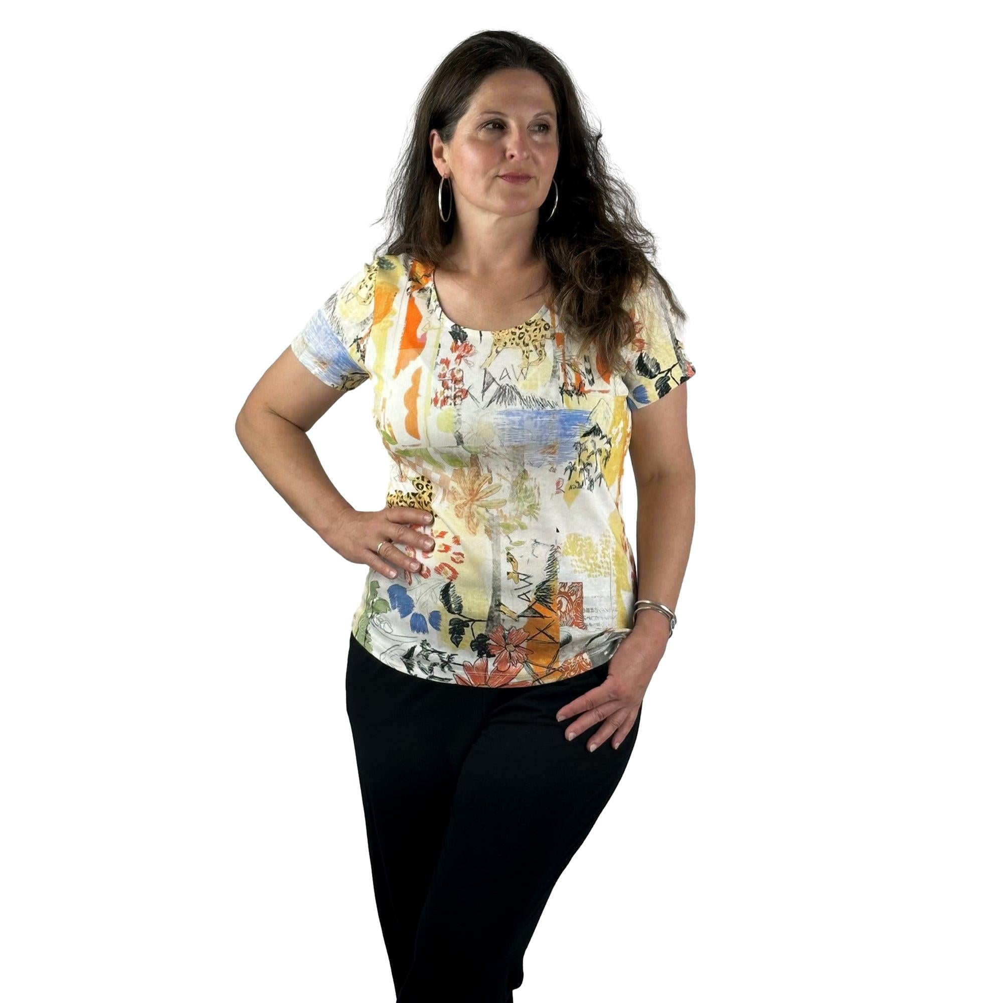 Shirt gemustert. Mode von Kalisson. Seidel Moden Onlineshop