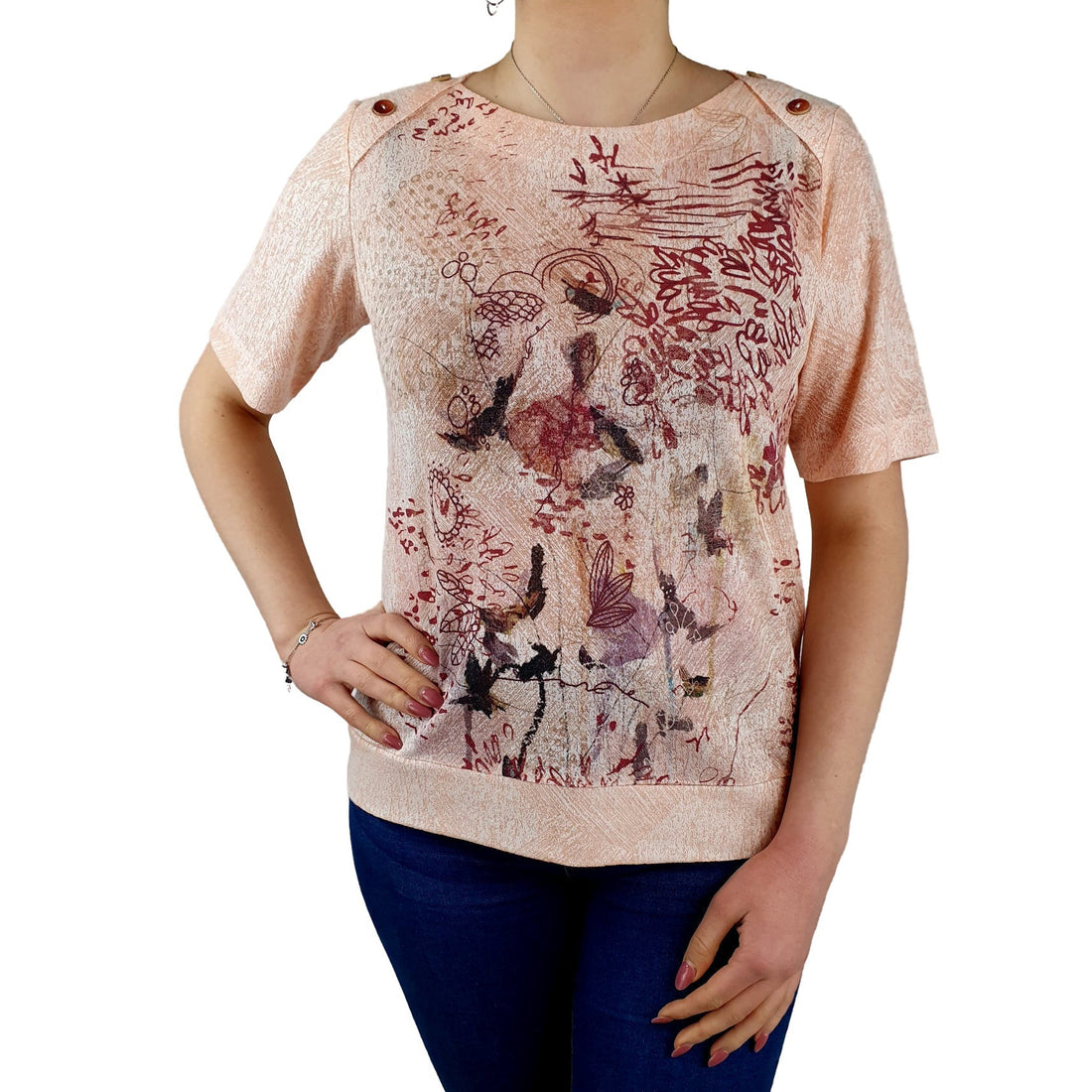 Halbarm Shirt mit floralem Print. Mode von Kalisson. Seidel Moden Onlineshop