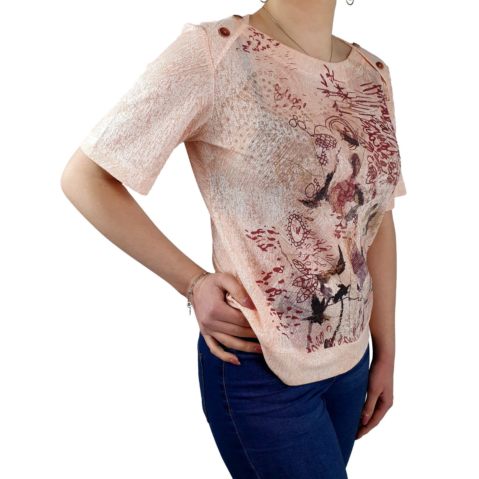 Halbarm Shirt mit floralem Print. Mode von Kalisson. Seidel Moden Onlineshop