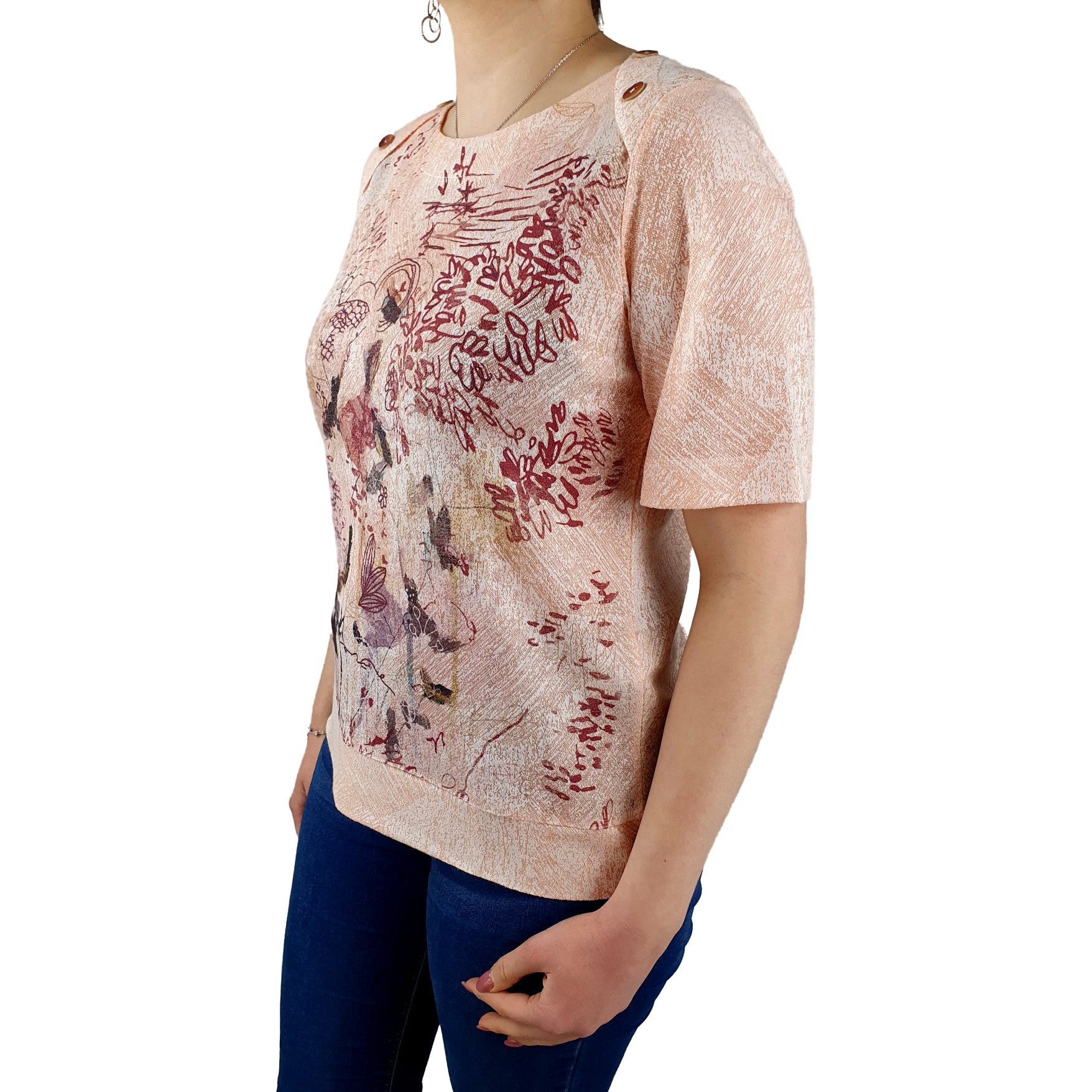 Halbarm Shirt mit floralem Print. Mode von Kalisson. Seidel Moden Onlineshop