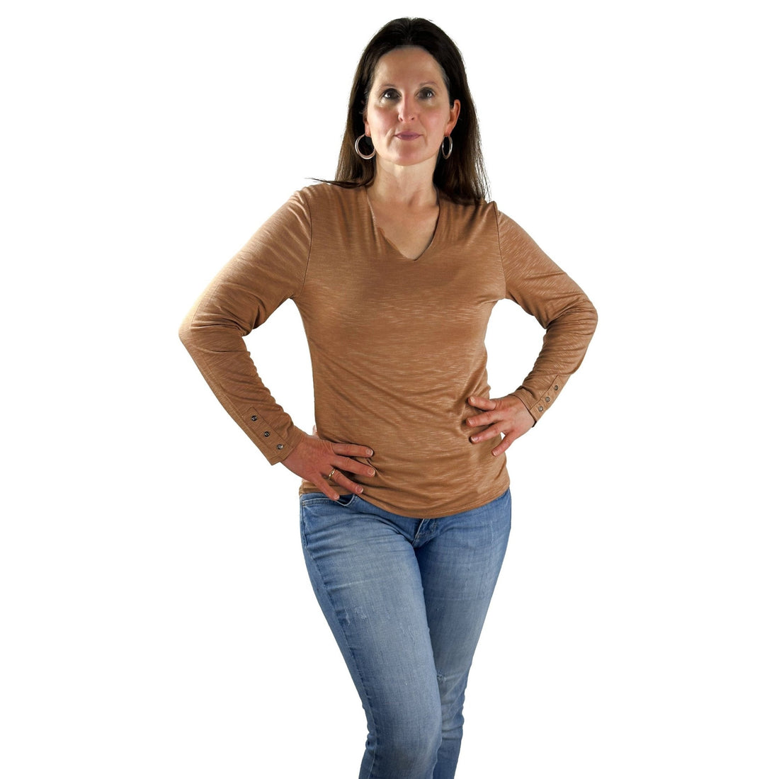 Langarm Shirt mit V-Ausschnitt. Mode von Marble. Seidel Moden Onlineshop