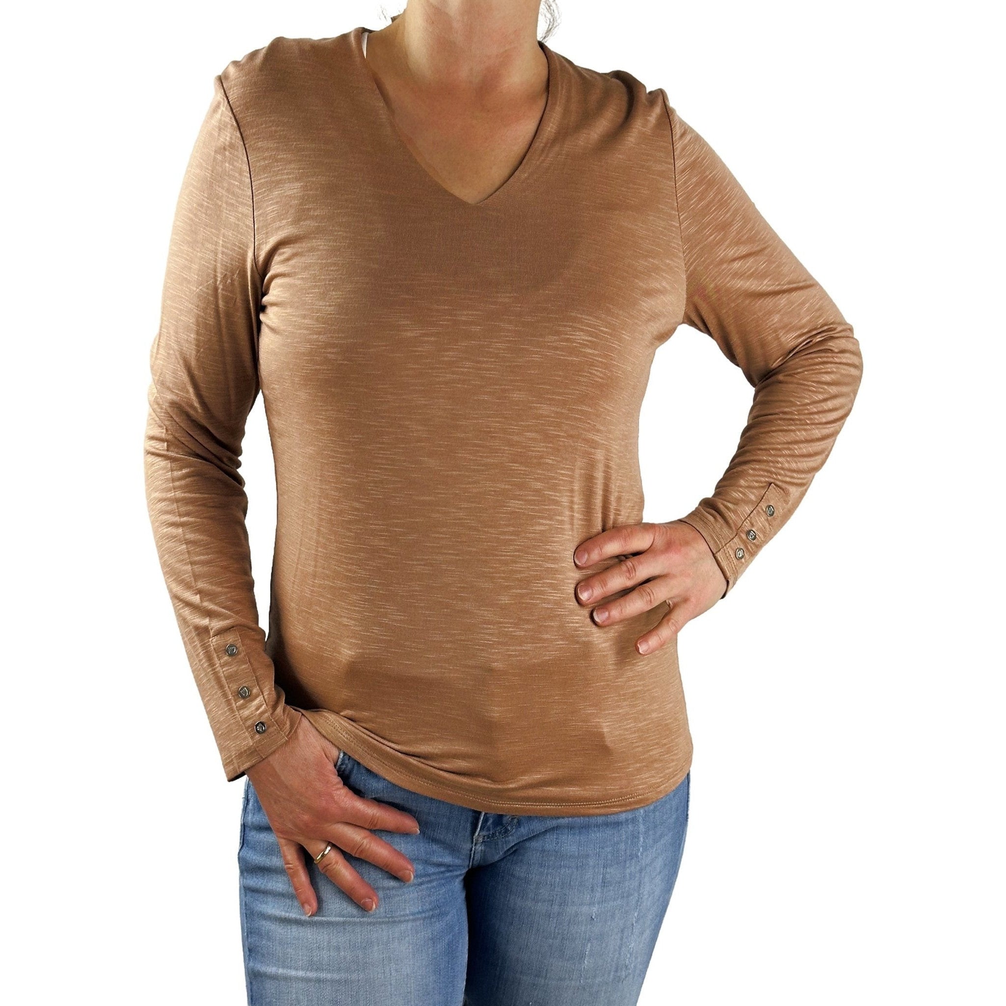 Langarm Shirt mit V-Ausschnitt. Mode von Marble. Seidel Moden Onlineshop