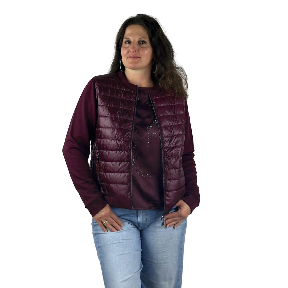 Jacke mit Materialmix. Mode von Monari. Seidel Moden Onlineshop