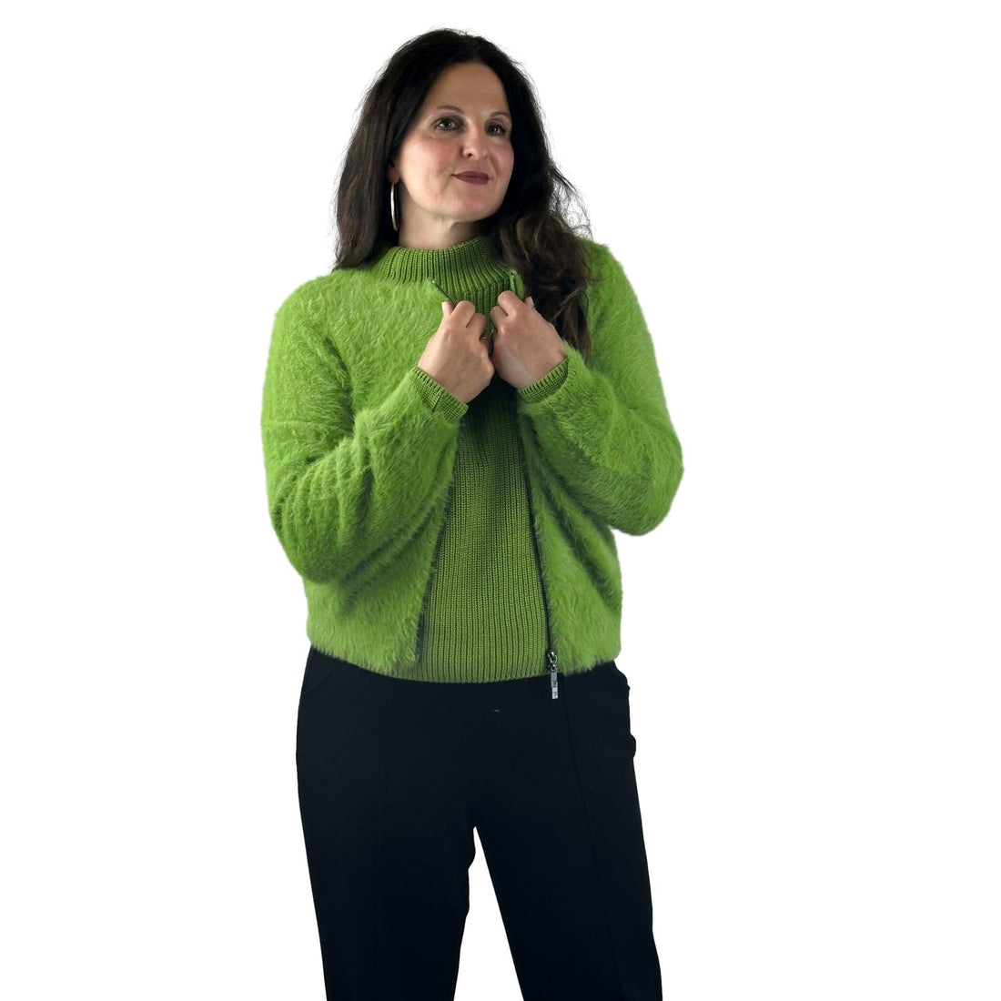 Kuscheljacke mit Reißverschluß. Mode von Monari. Seidel Moden Onlineshop