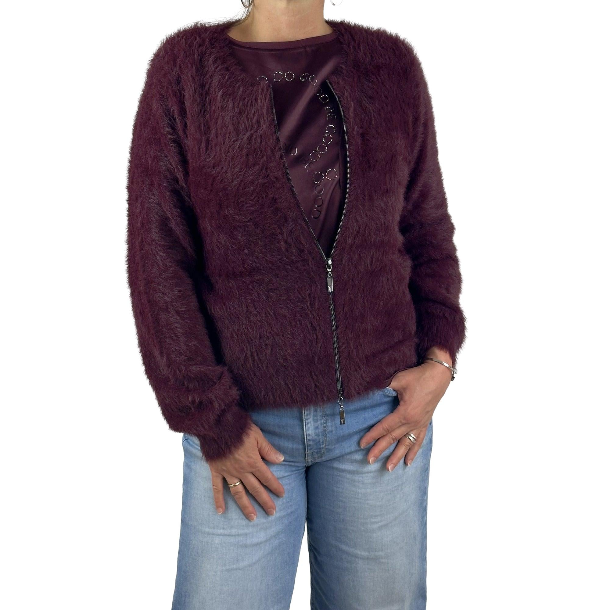 Kuscheljacke mit Reißverschluß. Mode von Monari. Seidel Moden Onlineshop