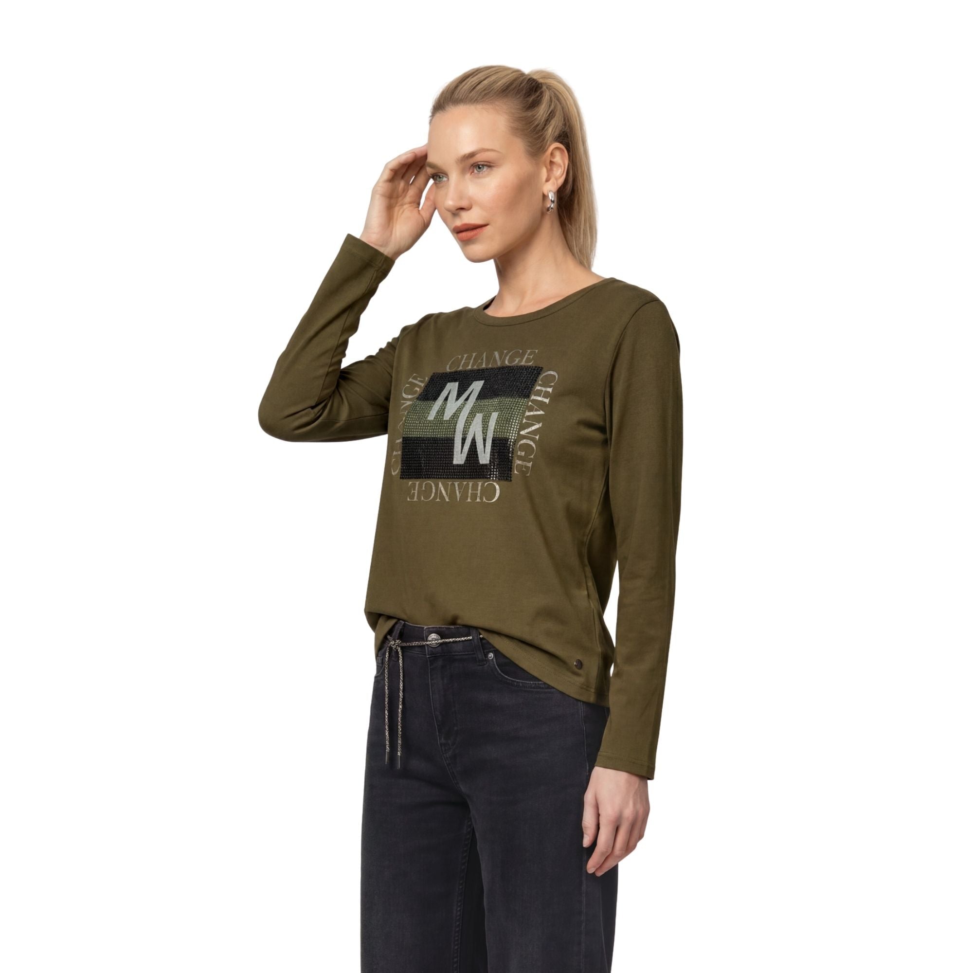 Langarmshirt mit Schmuckdetails - Mode von Monari
