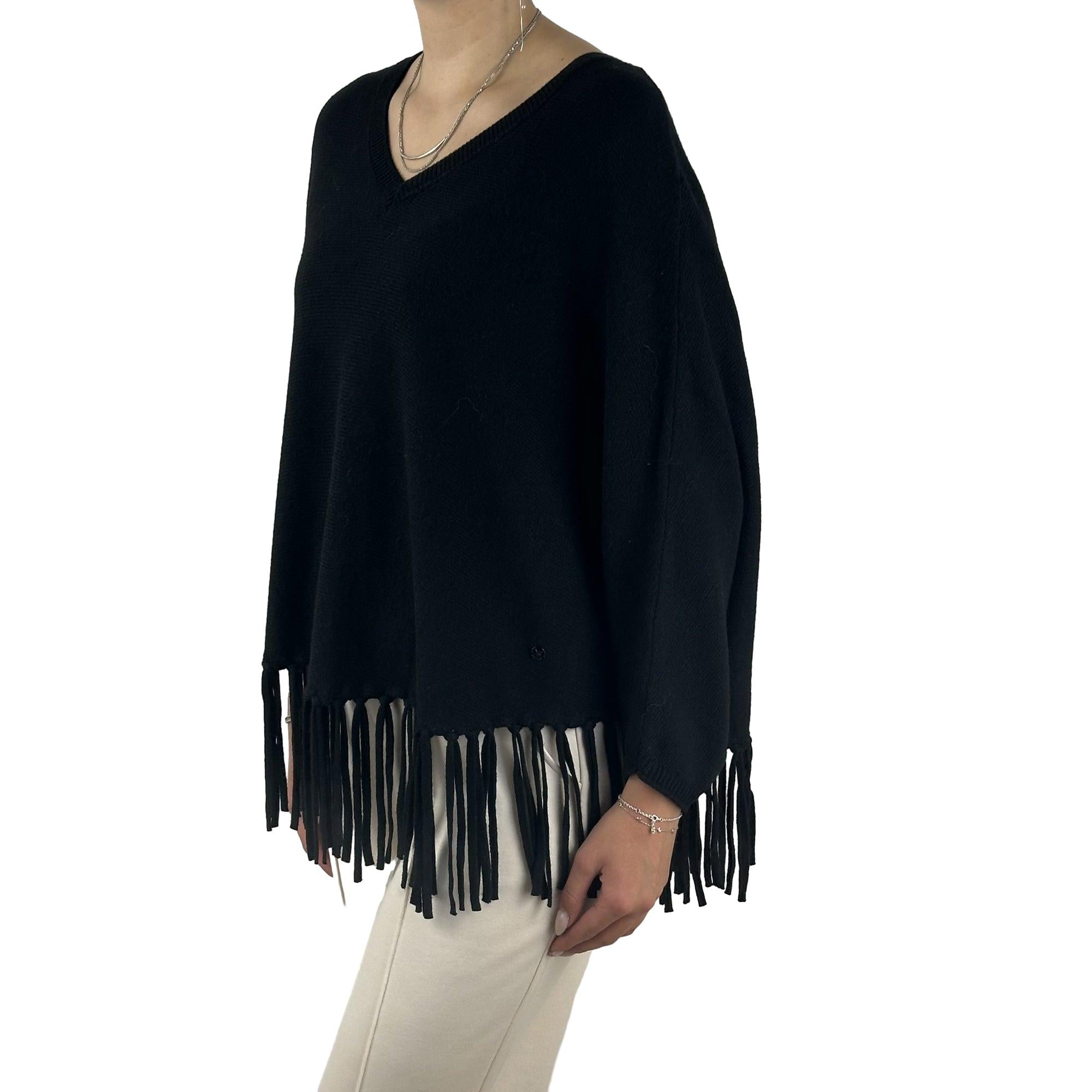 Poncho mit Fransen. Mode von Monari. Seidel Moden Onlineshop