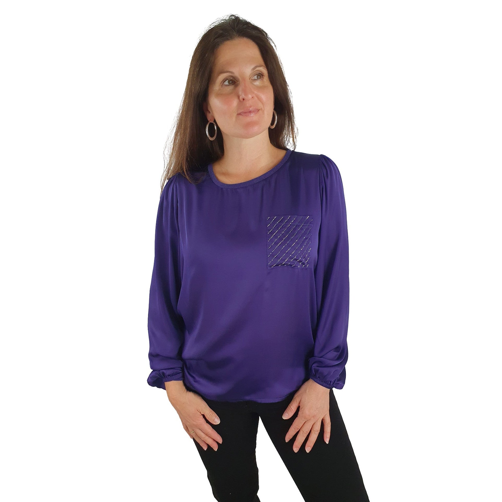 Schluse in edler Satinoptik. Mode von Monari. Seidel Moden Onlineshop