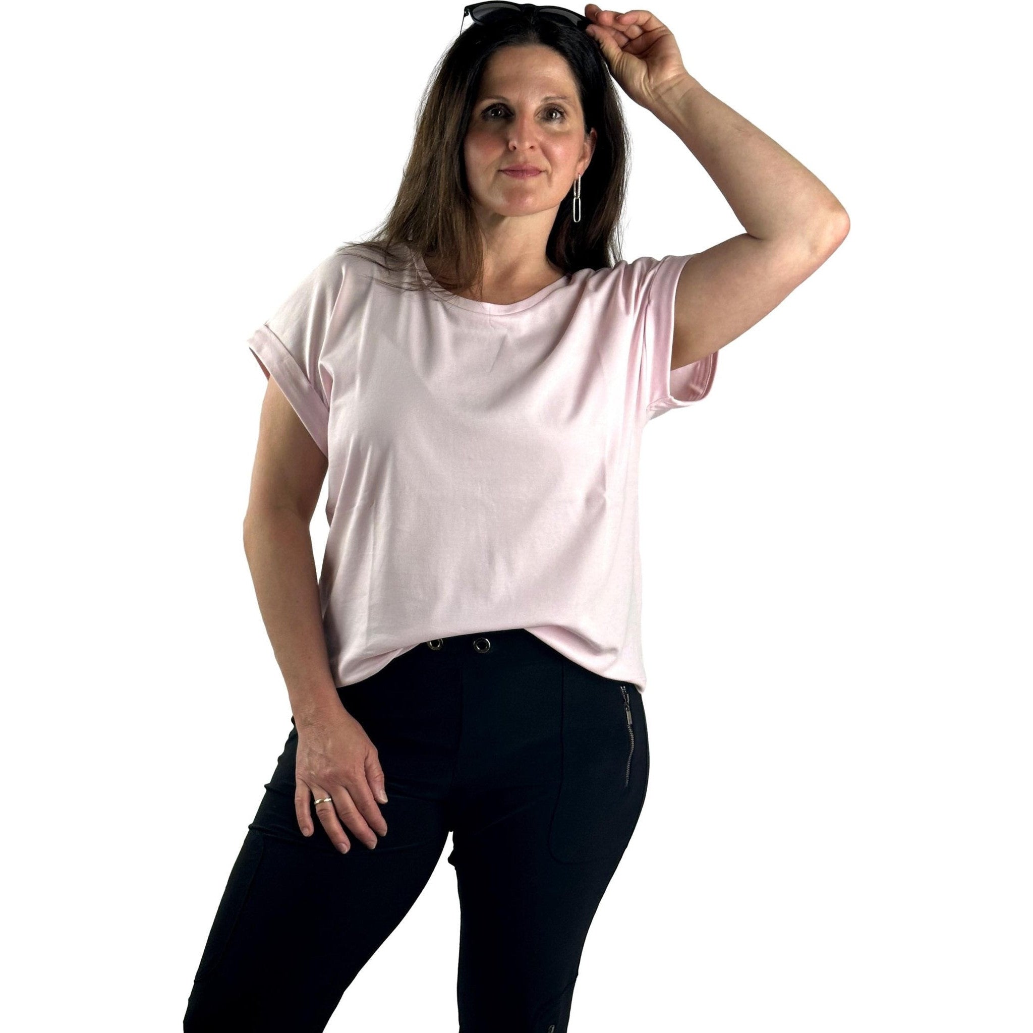 Kurzarm Shirt mit Kellerfalte im Rücken. Mode von Monari. Seidel Moden Onlineshop