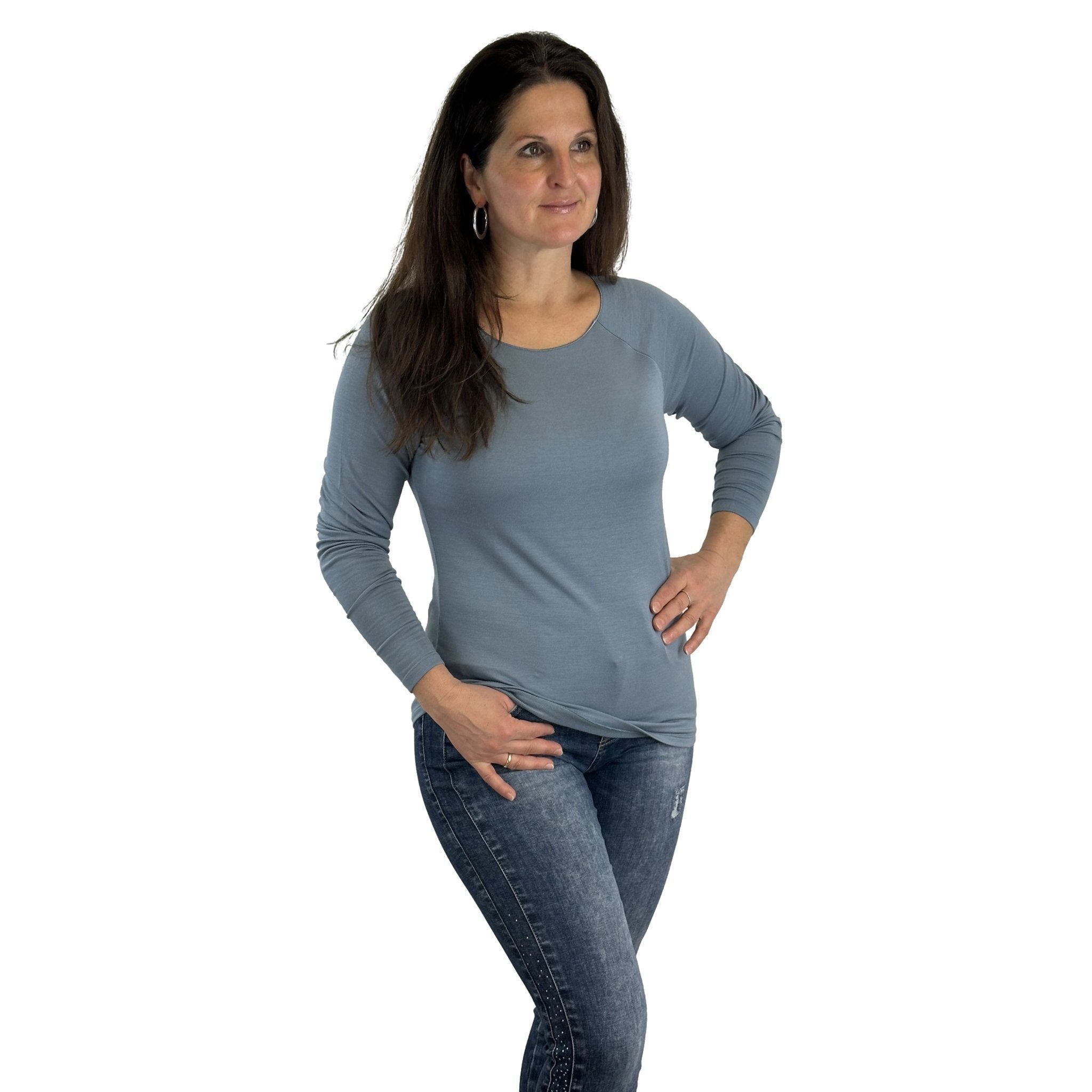 Langarm Shirt aus Viskose-Modalqualität. Mode von Monari. Seidel Moden Onlineshop