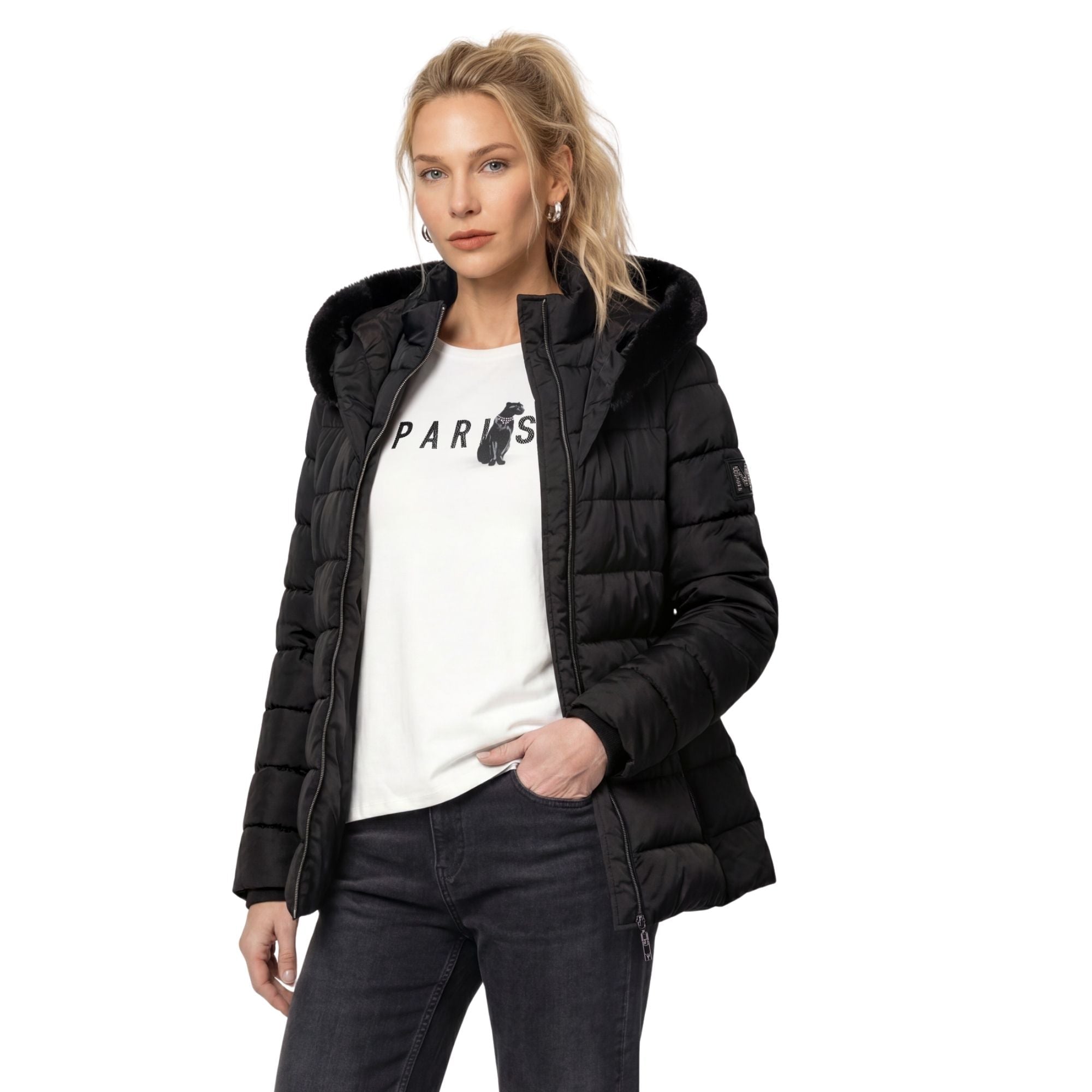 Steppjacke mit Taillengürtel - Mode von Monari