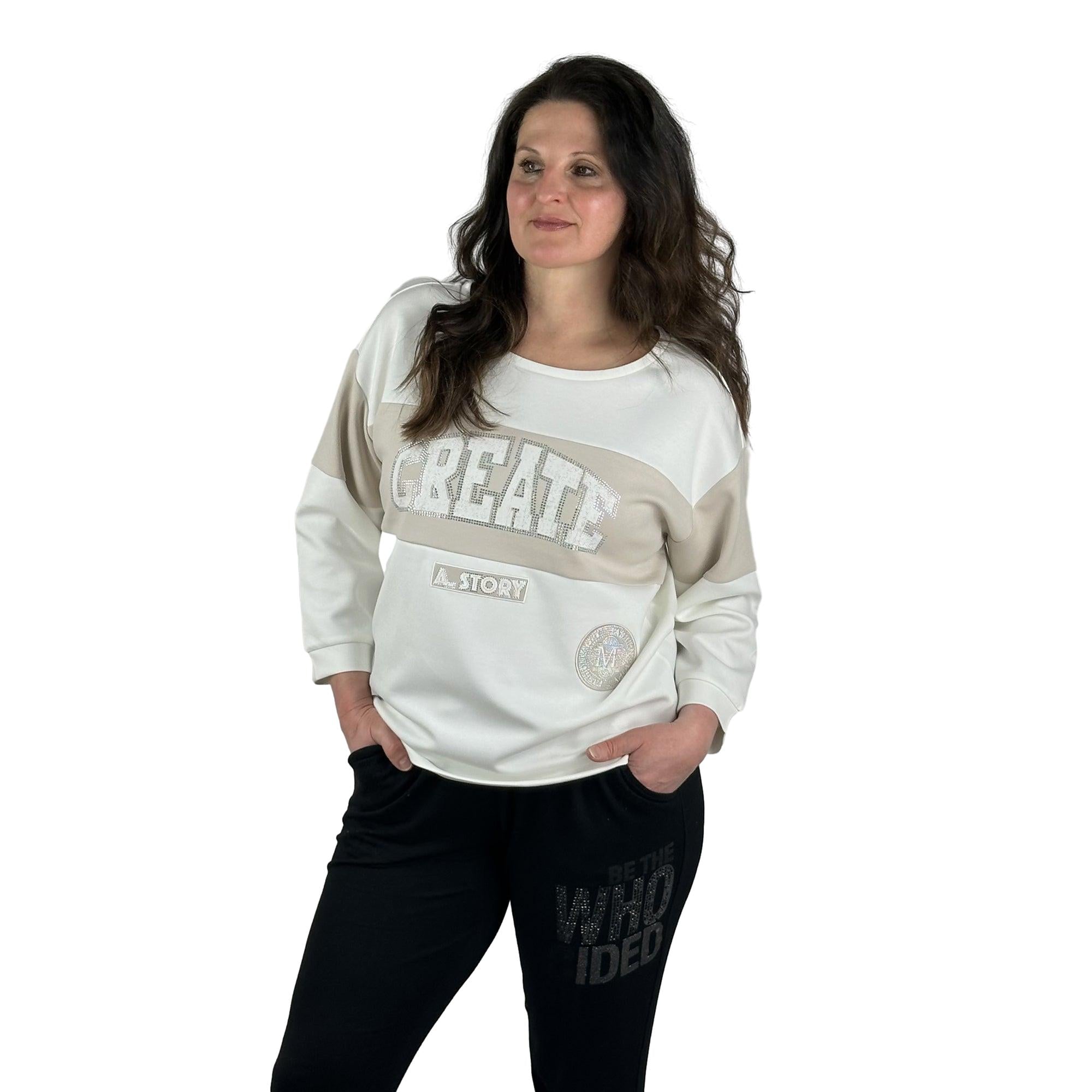 Sweatshirt mit Strass. Mode von Monari. Seidel Moden Onlineshop