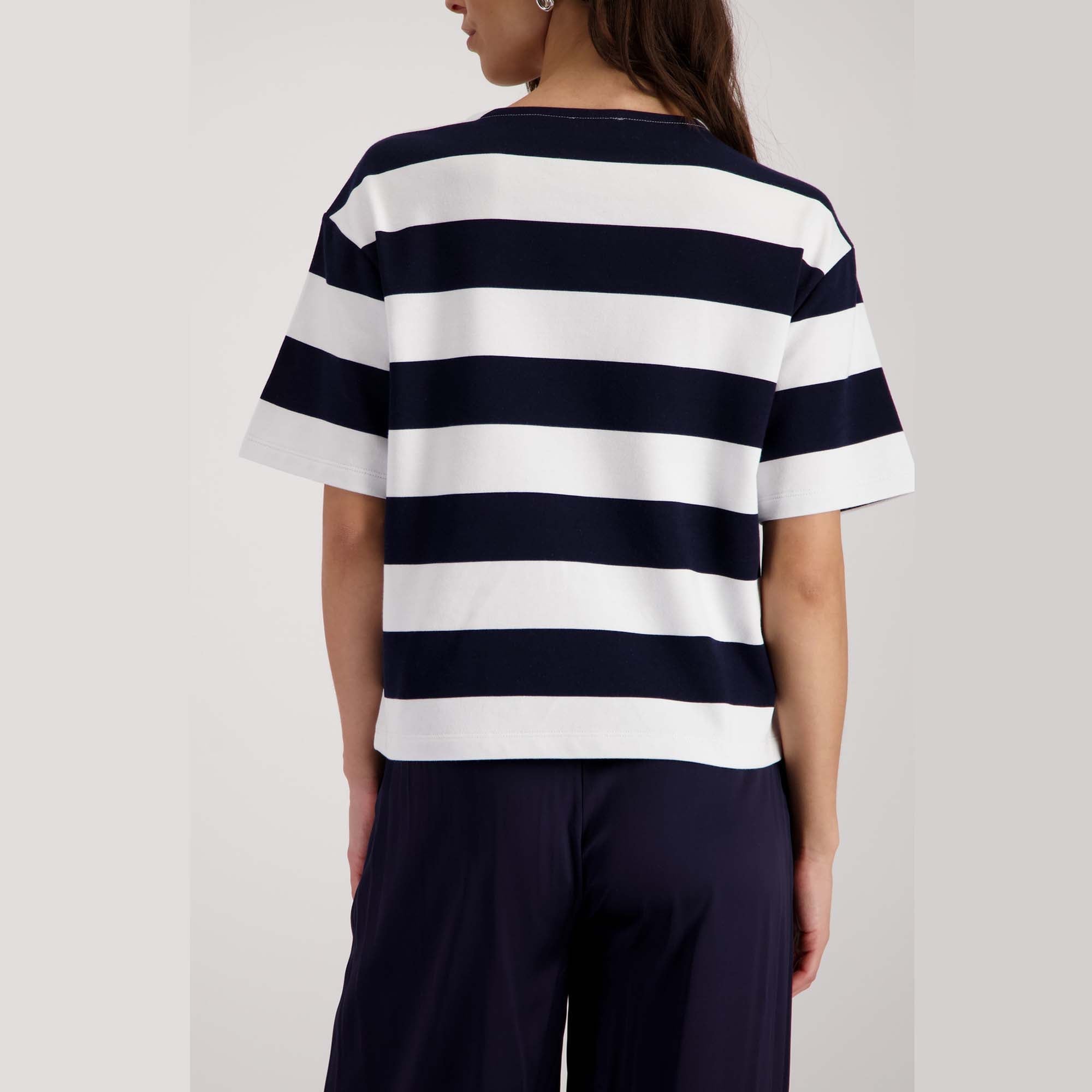 Sweatshirt mit Streifen und Schmuckdetails - Mode von Monari