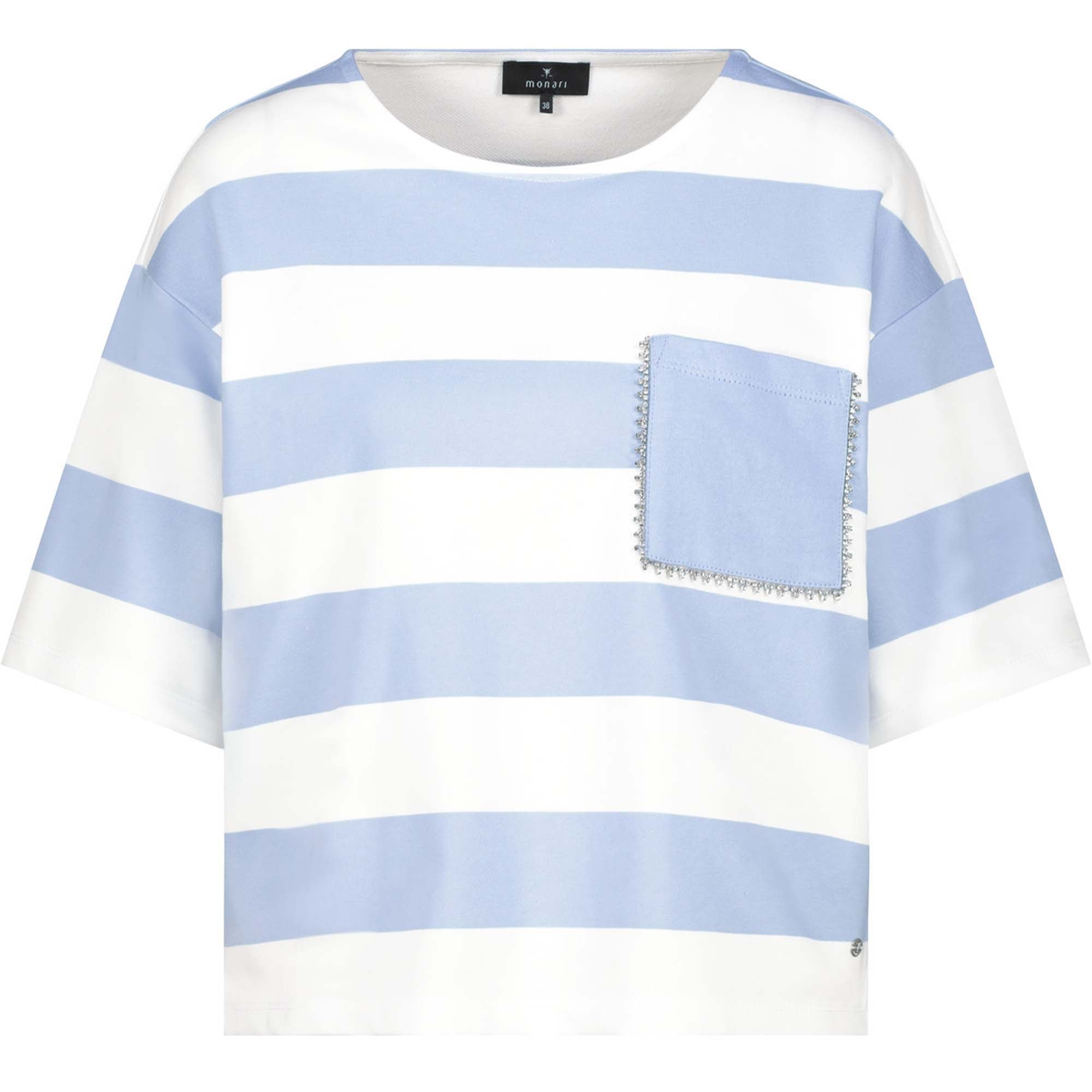 Sweatshirt mit Streifen und Schmuckdetails - Mode von Monari