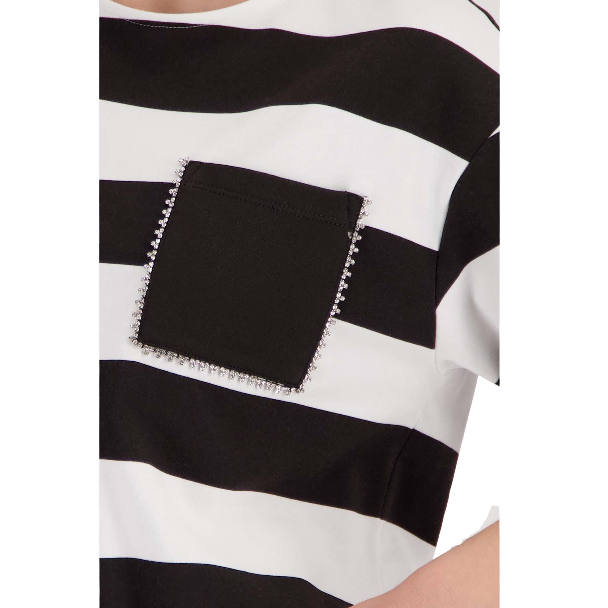 Sweatshirt mit Streifen und Schmuckdetails - Mode von Monari