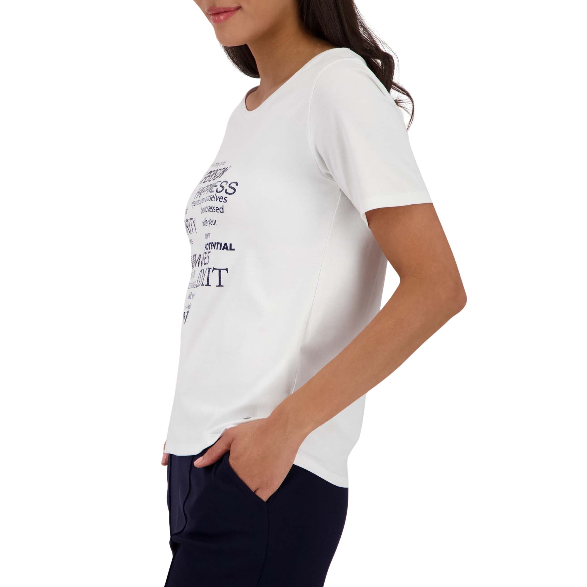 T-Shirt mit Strassschrift - Mode von Monari