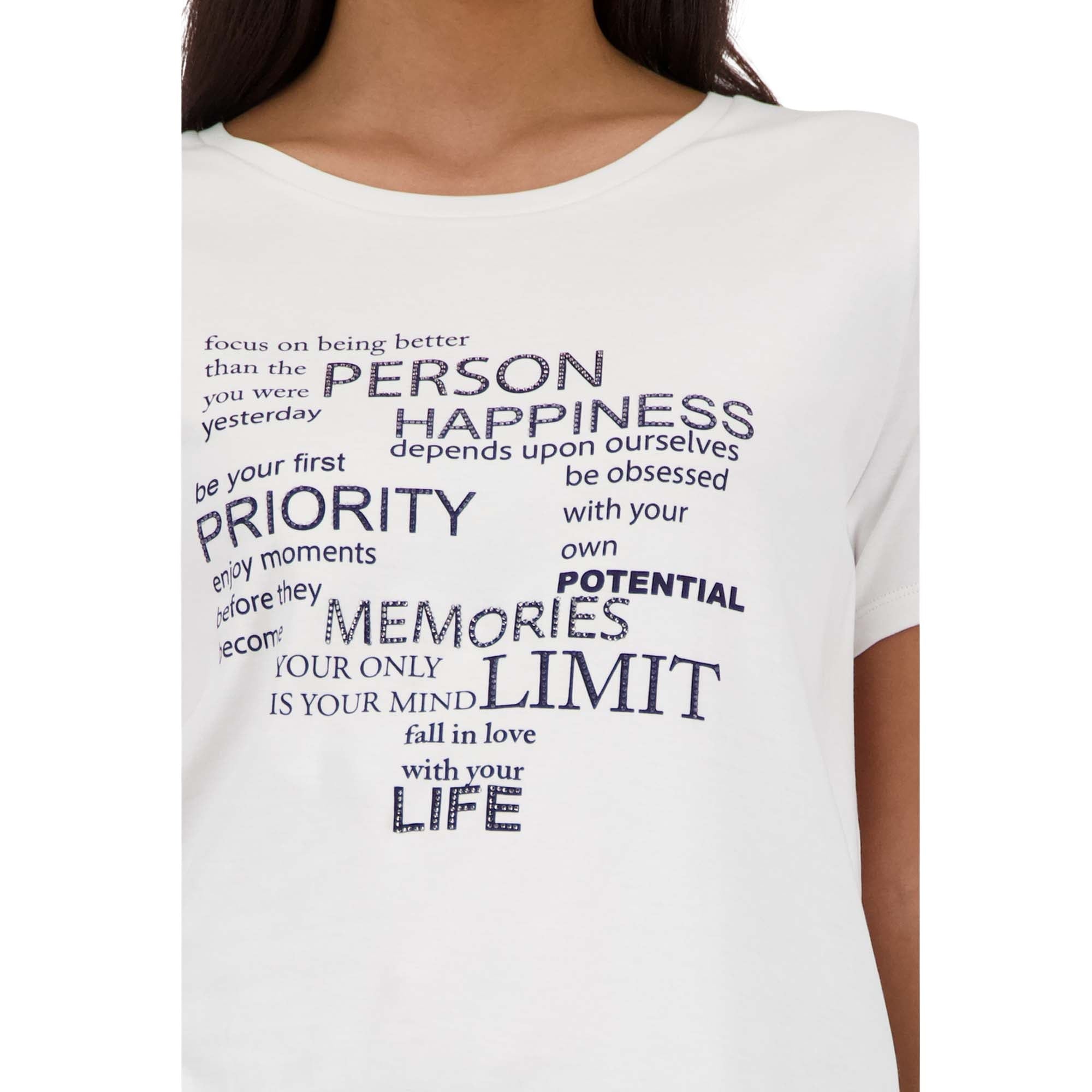 T-Shirt mit Strassschrift - Mode von Monari