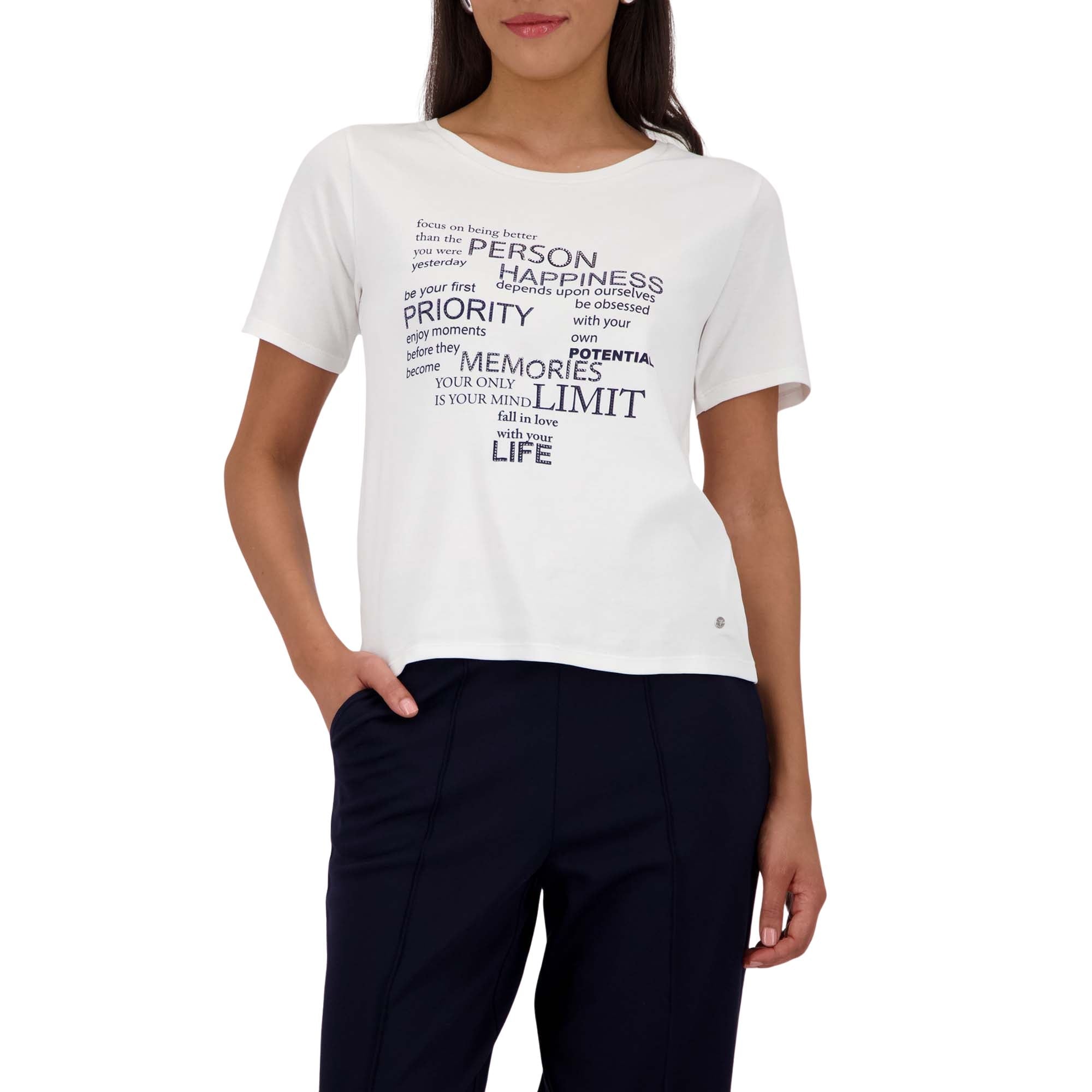 T-Shirt mit Strassschrift - Mode von Monari