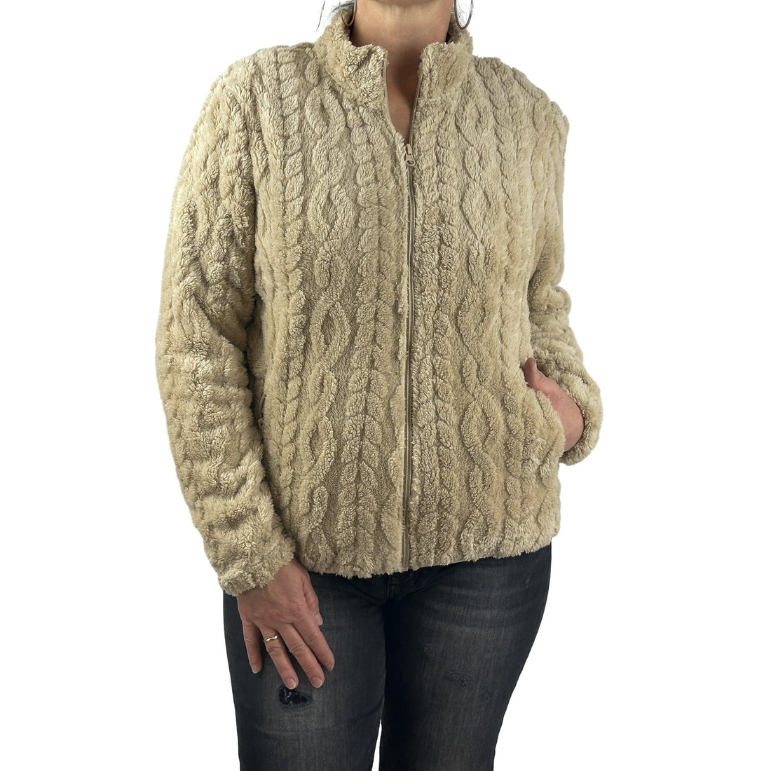 Flauschjacke mit Musterung. Mode von M.X.O. Seidel Moden Onlineshop