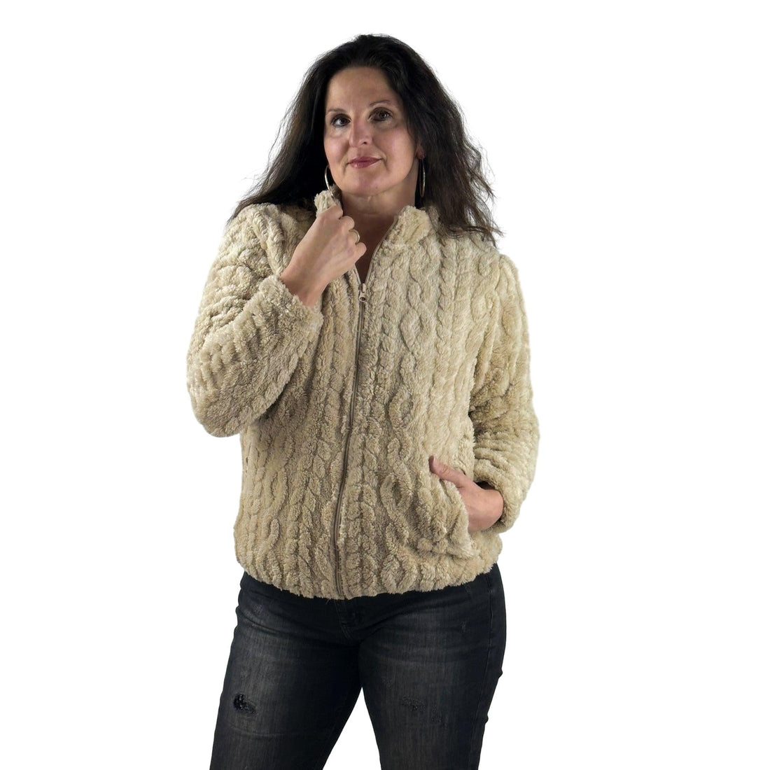 Flauschjacke mit Musterung. Mode von M.X.O. Seidel Moden Onlineshop