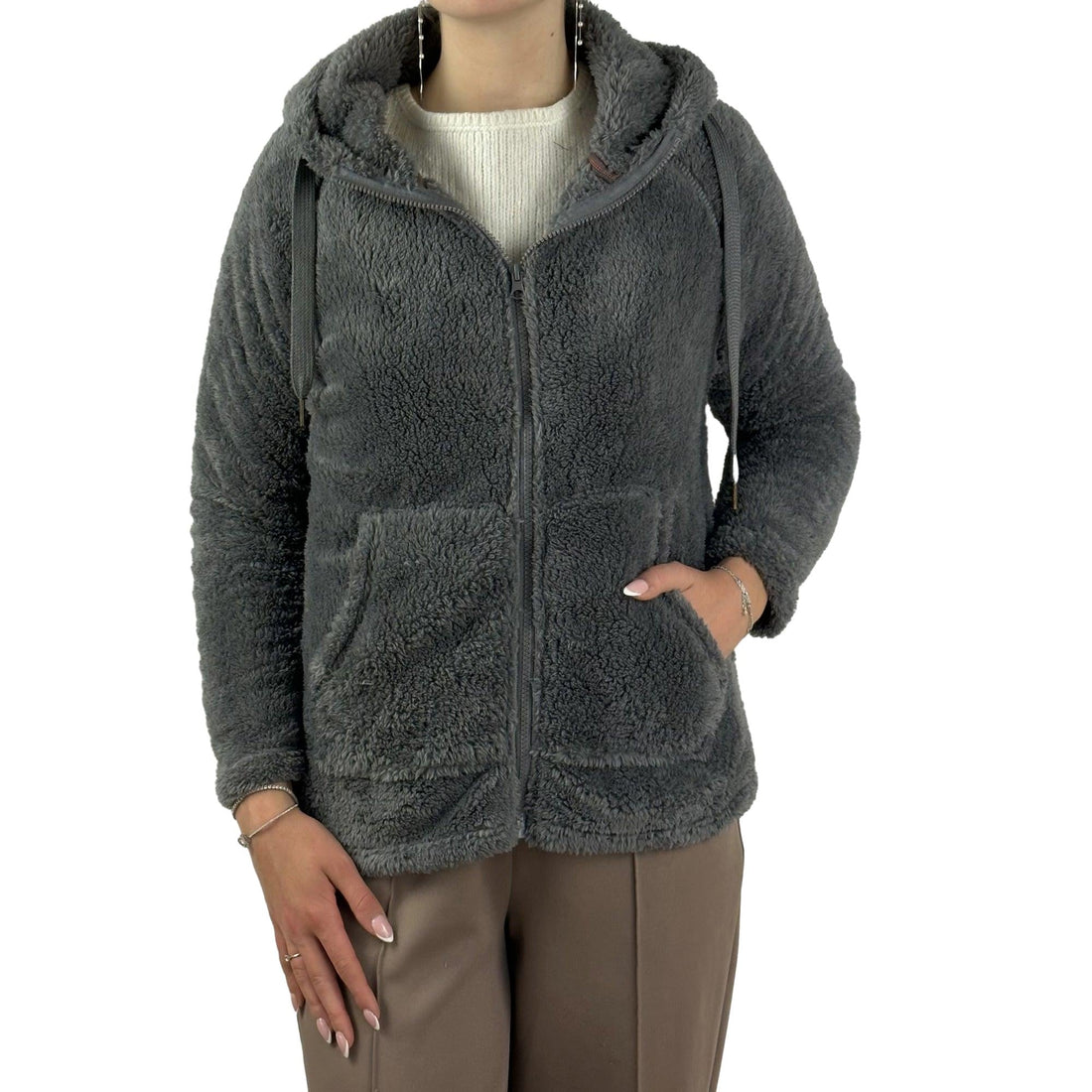 Fleecejacke mit Kapuze. Mode von M.X.O. Seidel Moden Onlineshop