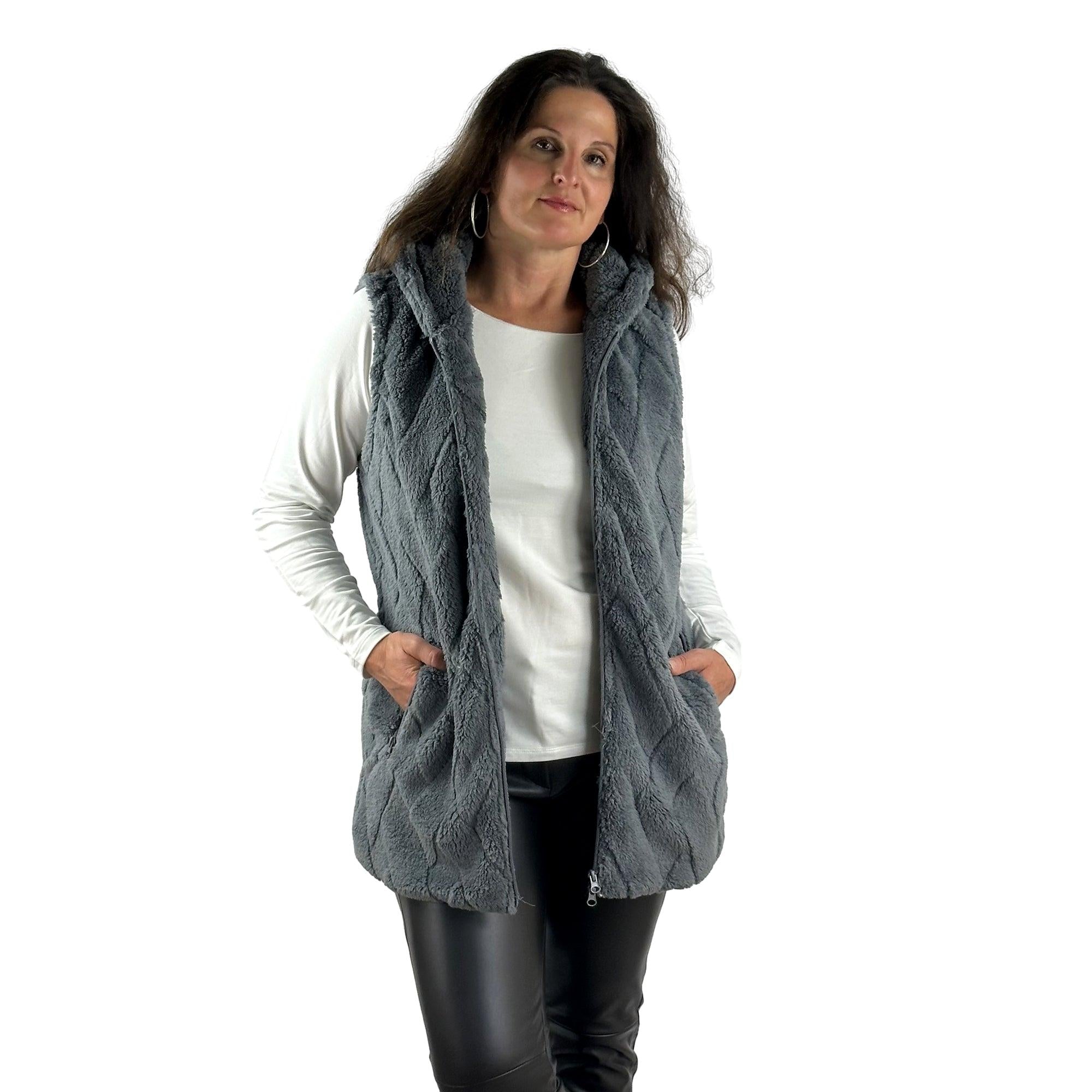 Long Weste in Flauschqualität. Mode von M.X.O. Seidel Moden Onlineshop