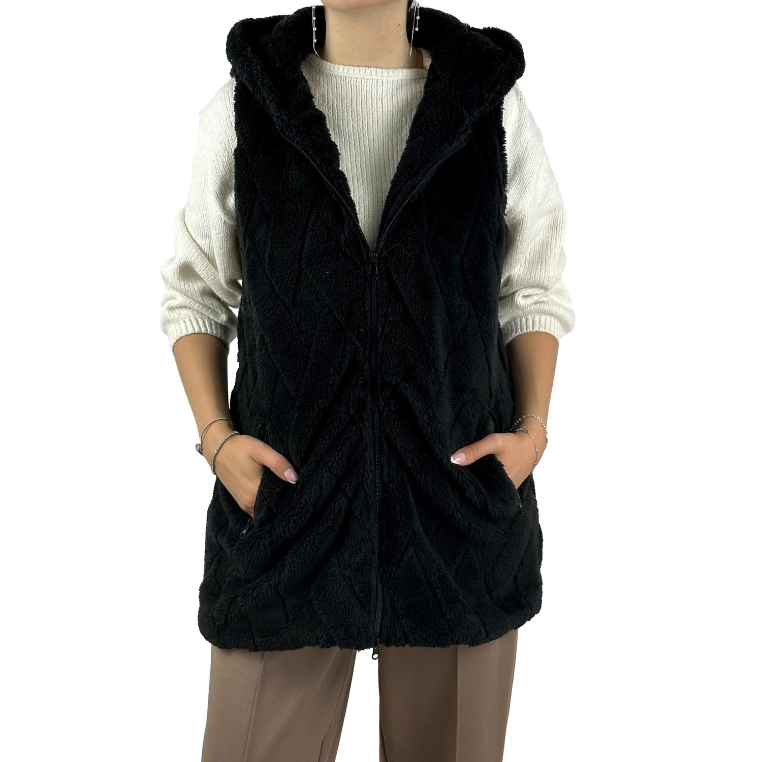 Long Weste in Flauschqualität. Mode von M.X.O. Seidel Moden Onlineshop